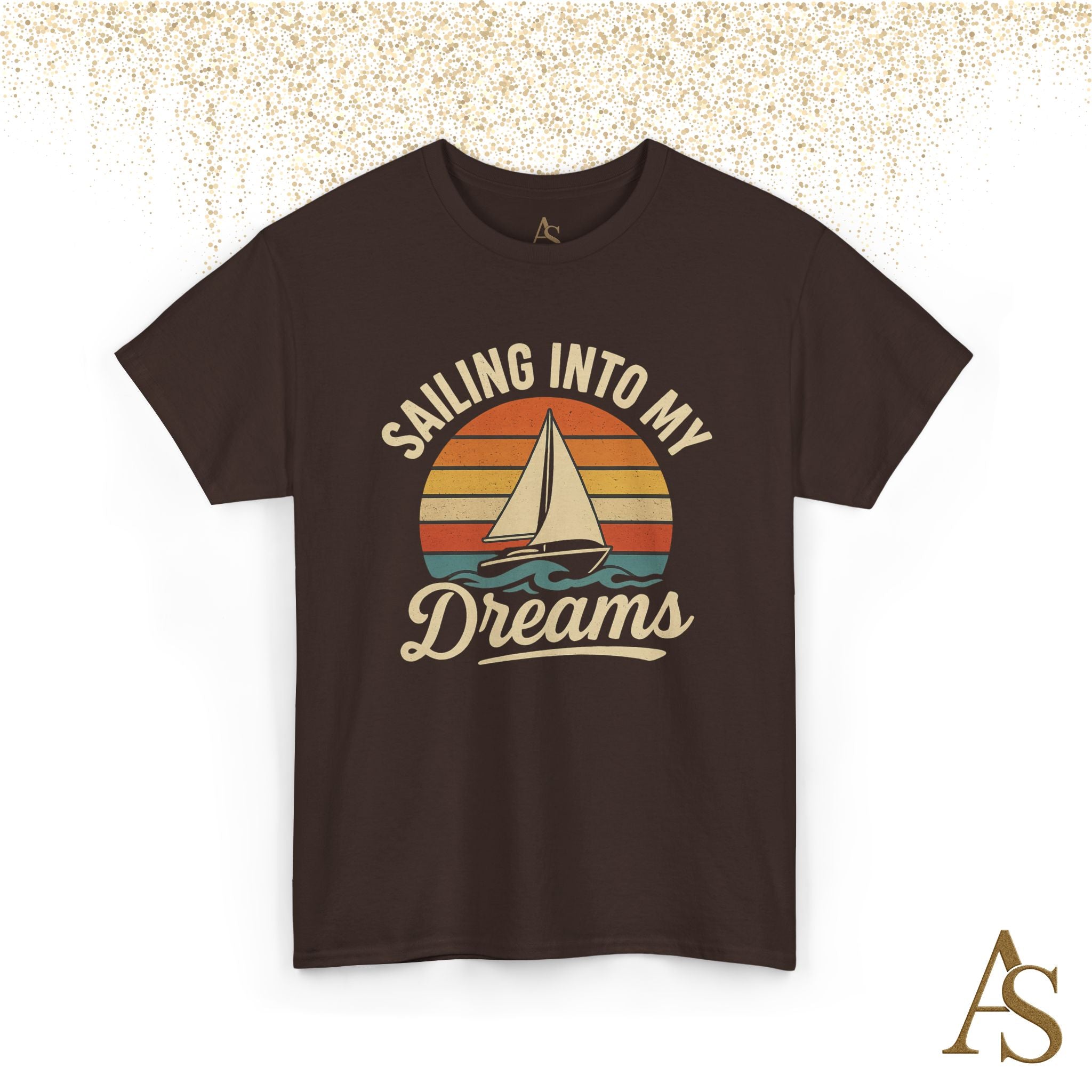 Vintage Sailboat Sunset T Shirt Sailing Into My Dreams Nautical Ocean Graphic Tee