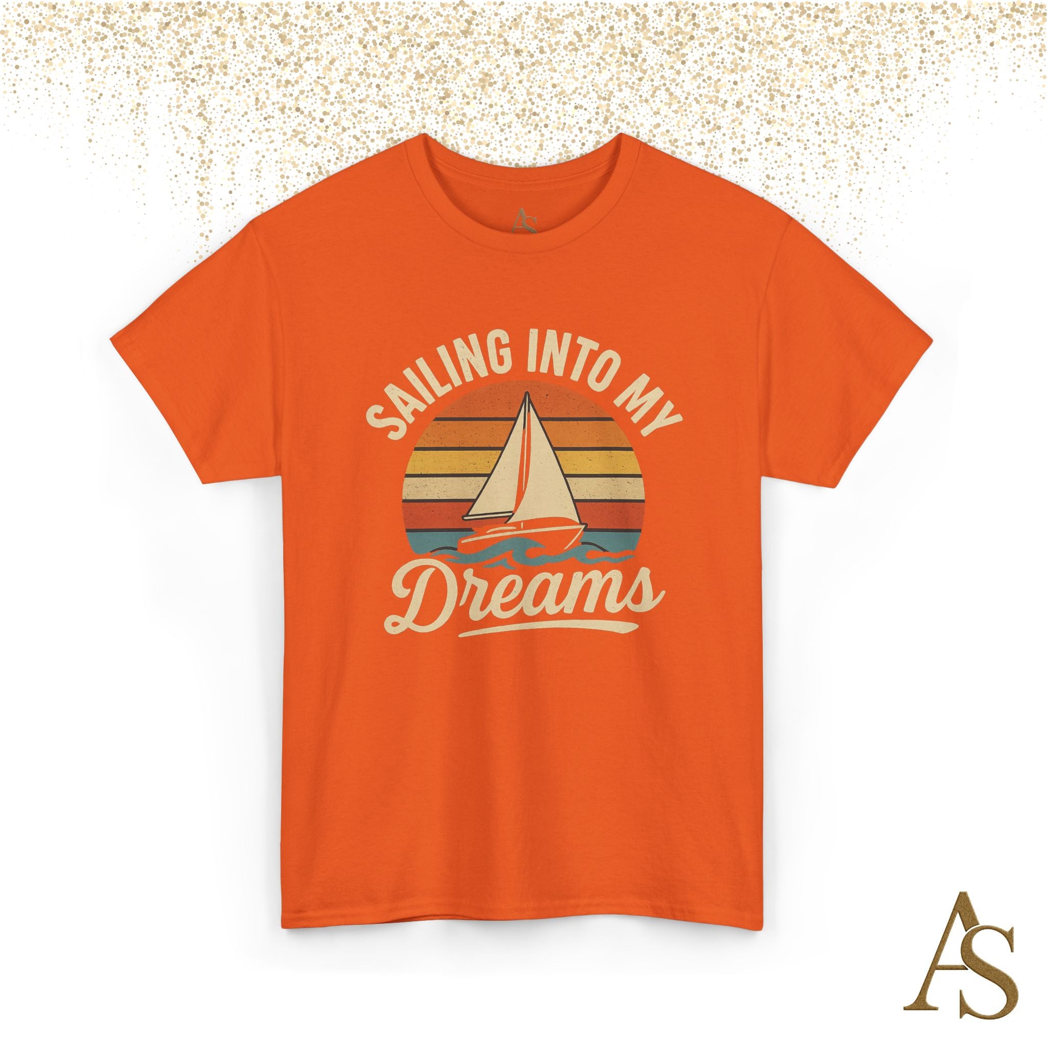 Vintage Sailboat Sunset T Shirt Sailing Into My Dreams Nautical Ocean Graphic Tee