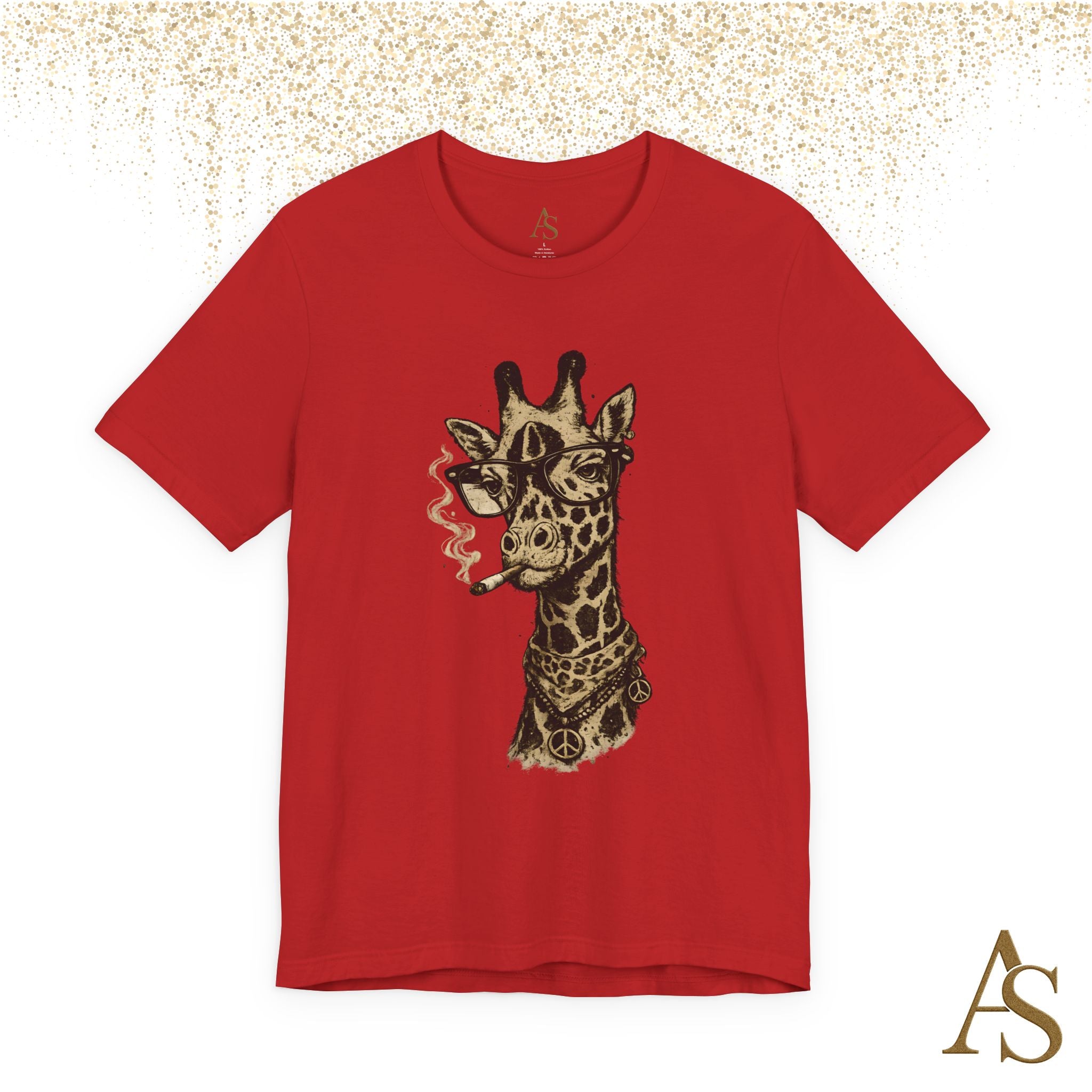Funny Giraffe With Glasses T Shirt – Vintage Animal Graphic Tee – Funny Safari Shirt