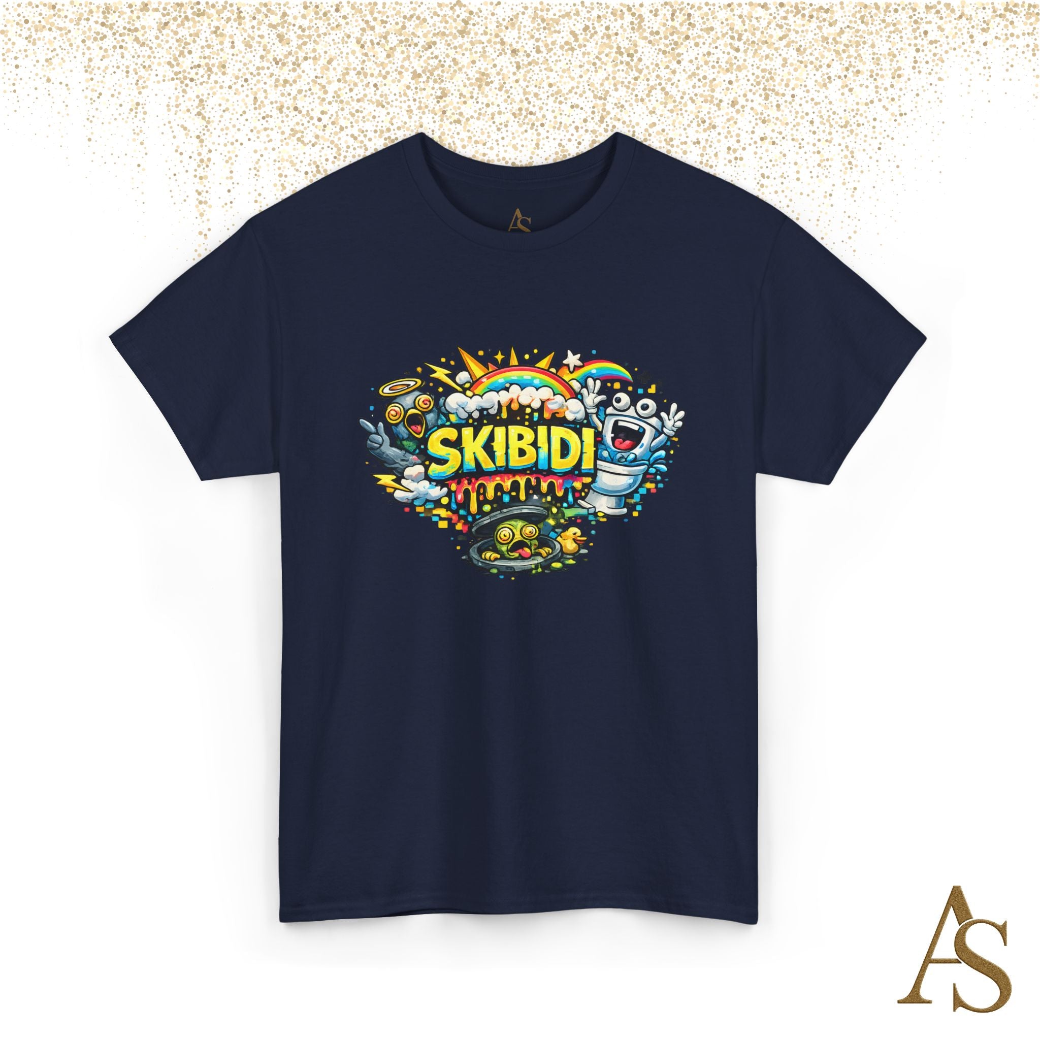 Skibidi Meme Graphic T Shirt Funny Viral Cartoon Streetwear Tee Unisex