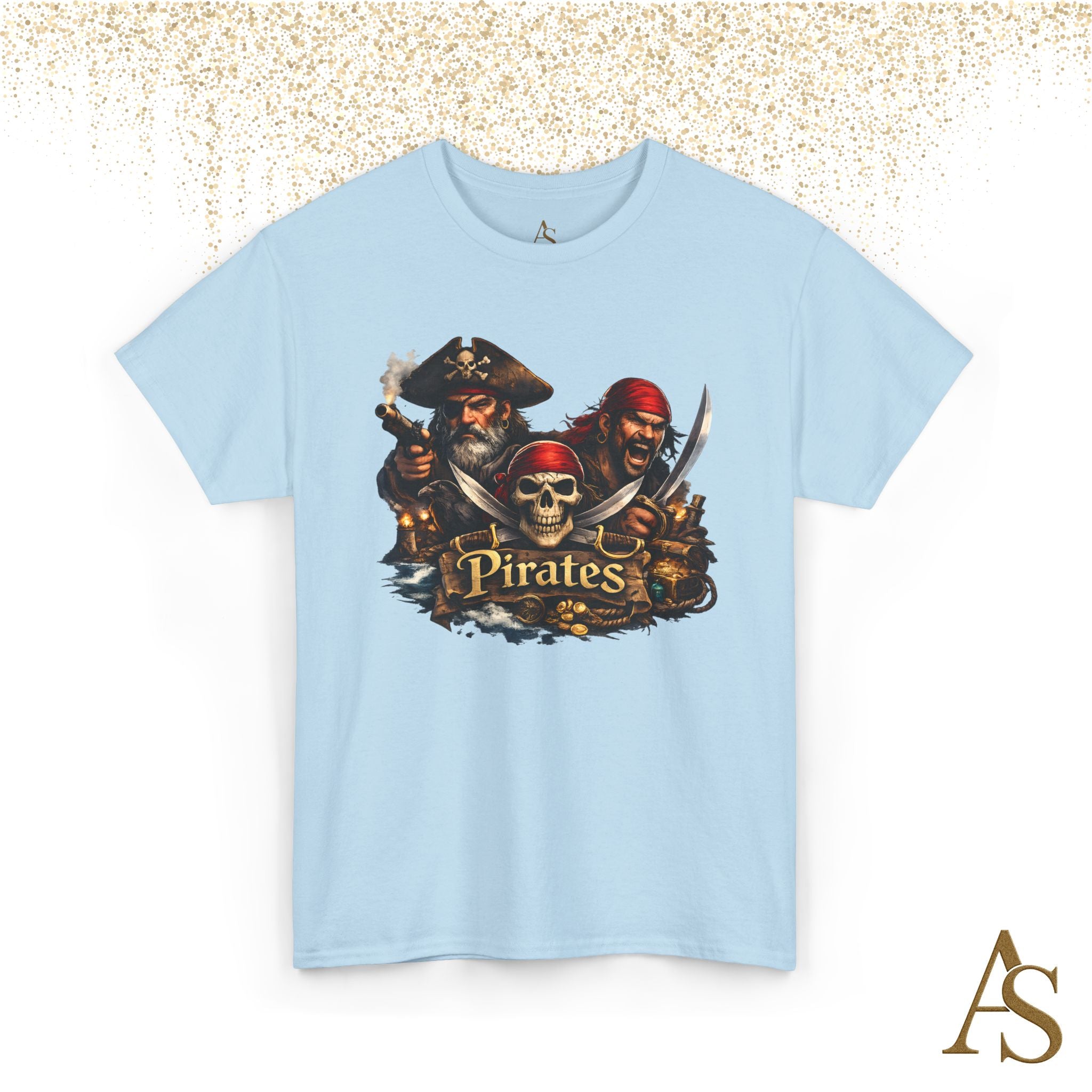 Pirate Skull T-Shirt Unisex Graphic Tee Vintage Pirate Crew Shirt Skull and Swords Nautical Shirt Gift for Pirate Lovers