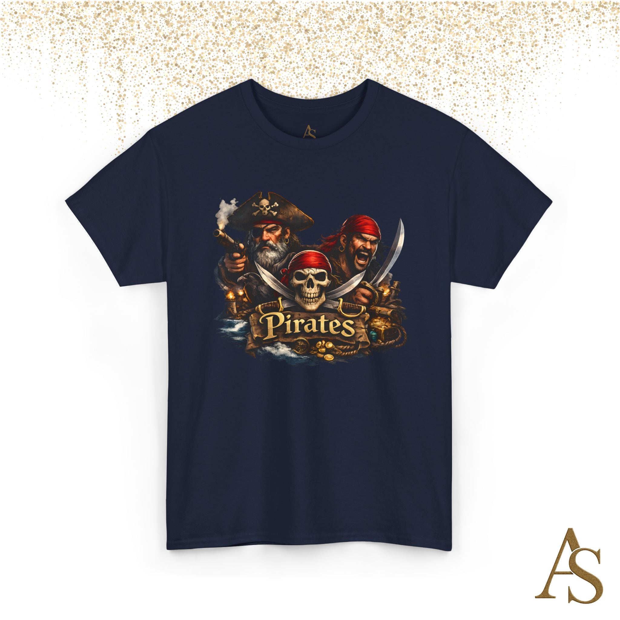 Pirate Skull T-Shirt Unisex Graphic Tee Vintage Pirate Crew Shirt Skull and Swords Nautical Shirt Gift for Pirate Lovers