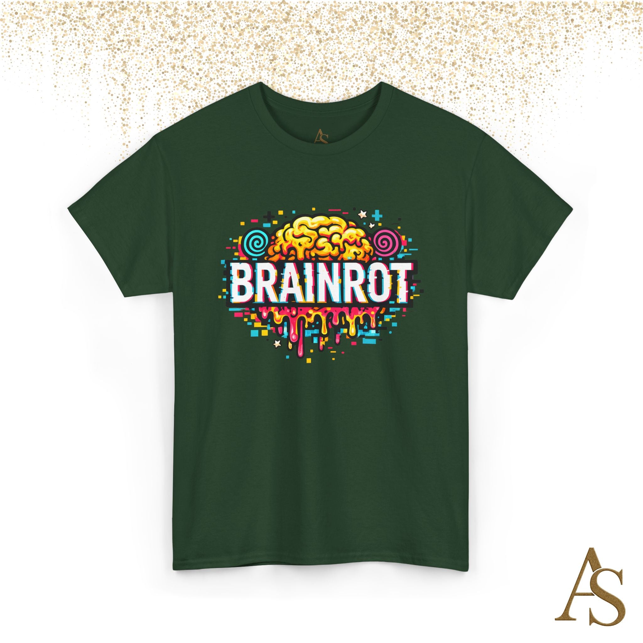 Brainrot Meme T Shirt Colorful Glitch Brain Graphic Tee Viral Internet Humor Streetwear Unisex