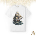 Timeless Voyage T-Shirt, Vintage Sailing Ship Graphic Tee, Nautical Ocean Adventure Shirt, Unisex Seafarer Gift