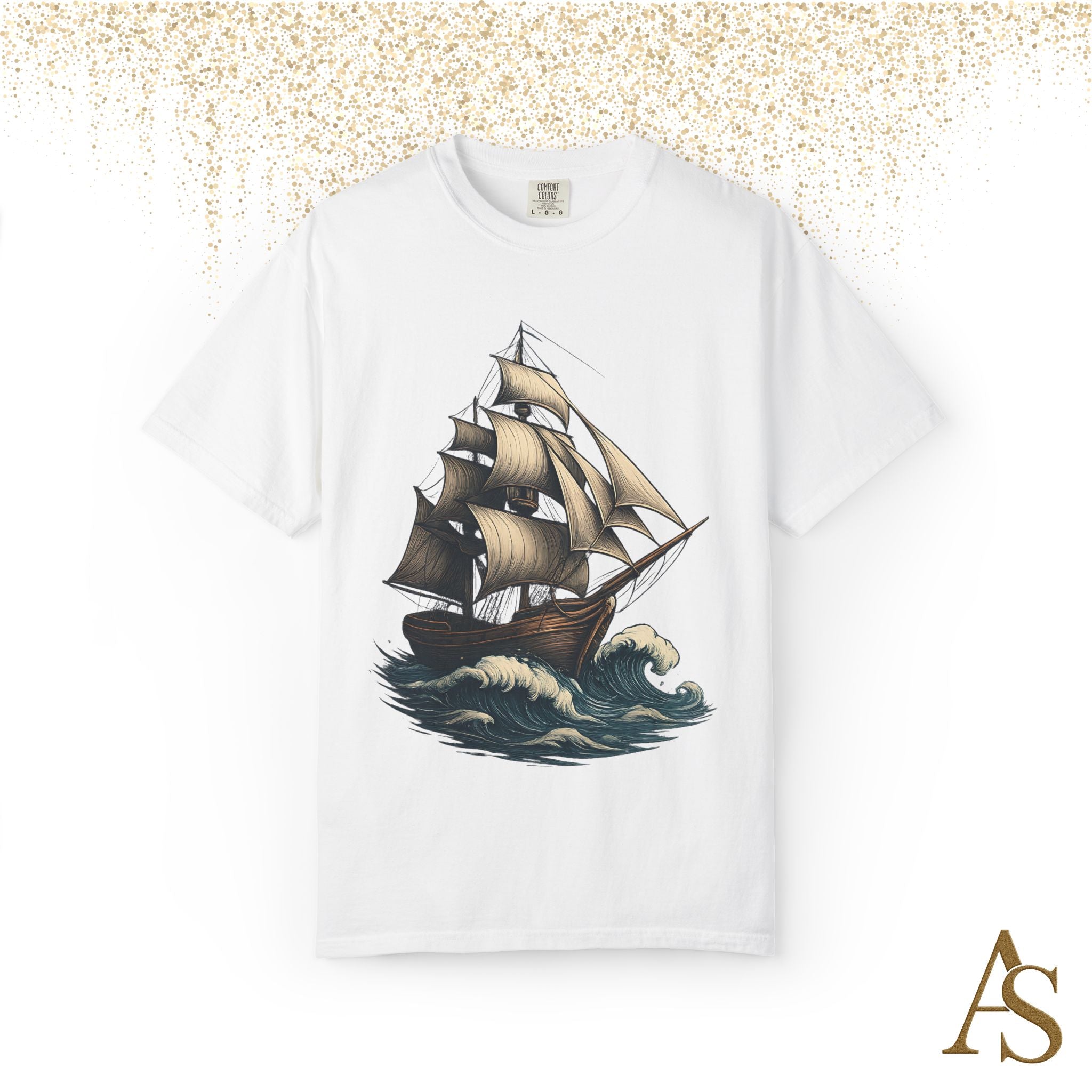 Timeless Voyage T-Shirt, Vintage Sailing Ship Graphic Tee, Nautical Ocean Adventure Shirt, Unisex Seafarer Gift
