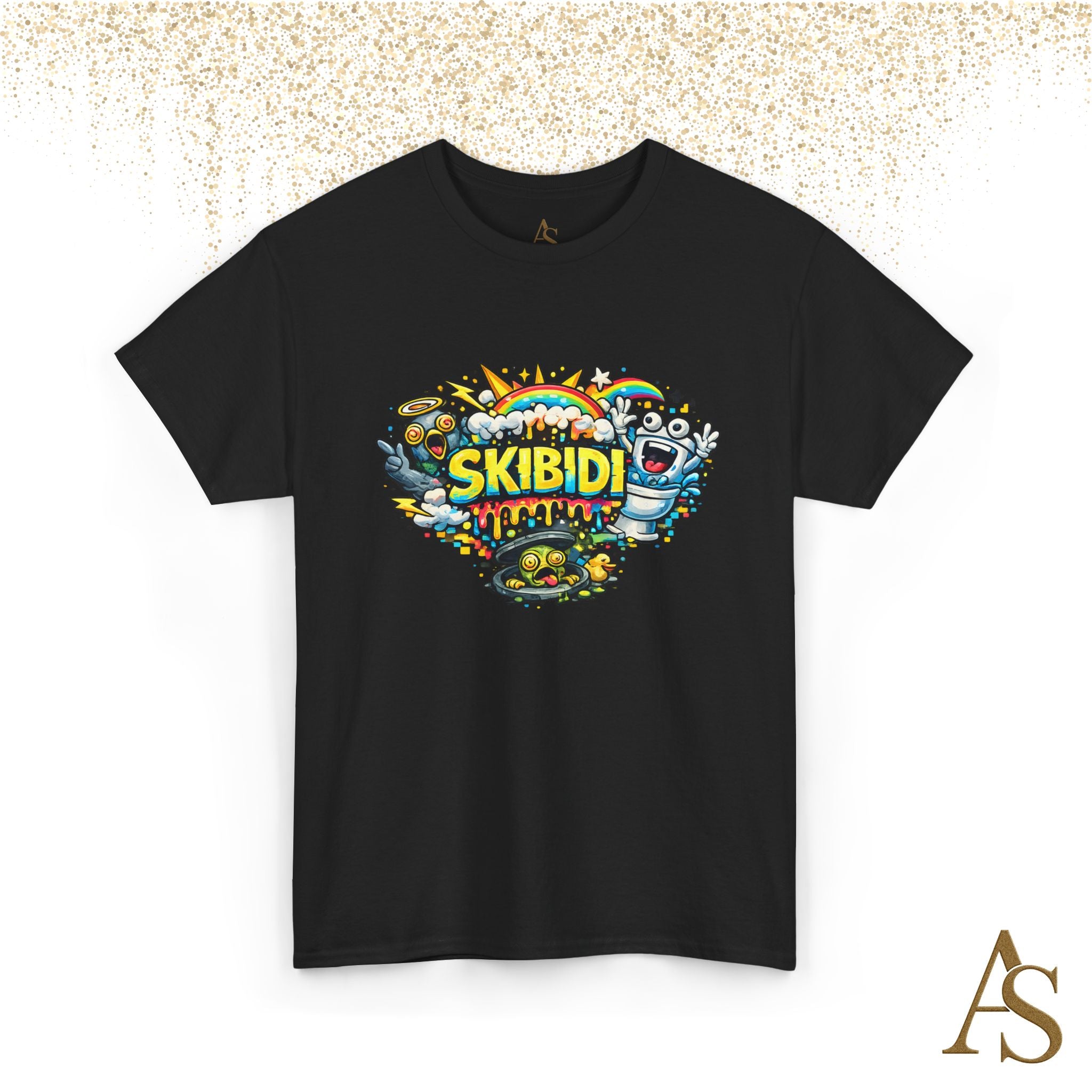 Skibidi Meme Graphic T Shirt Funny Viral Cartoon Streetwear Tee Unisex