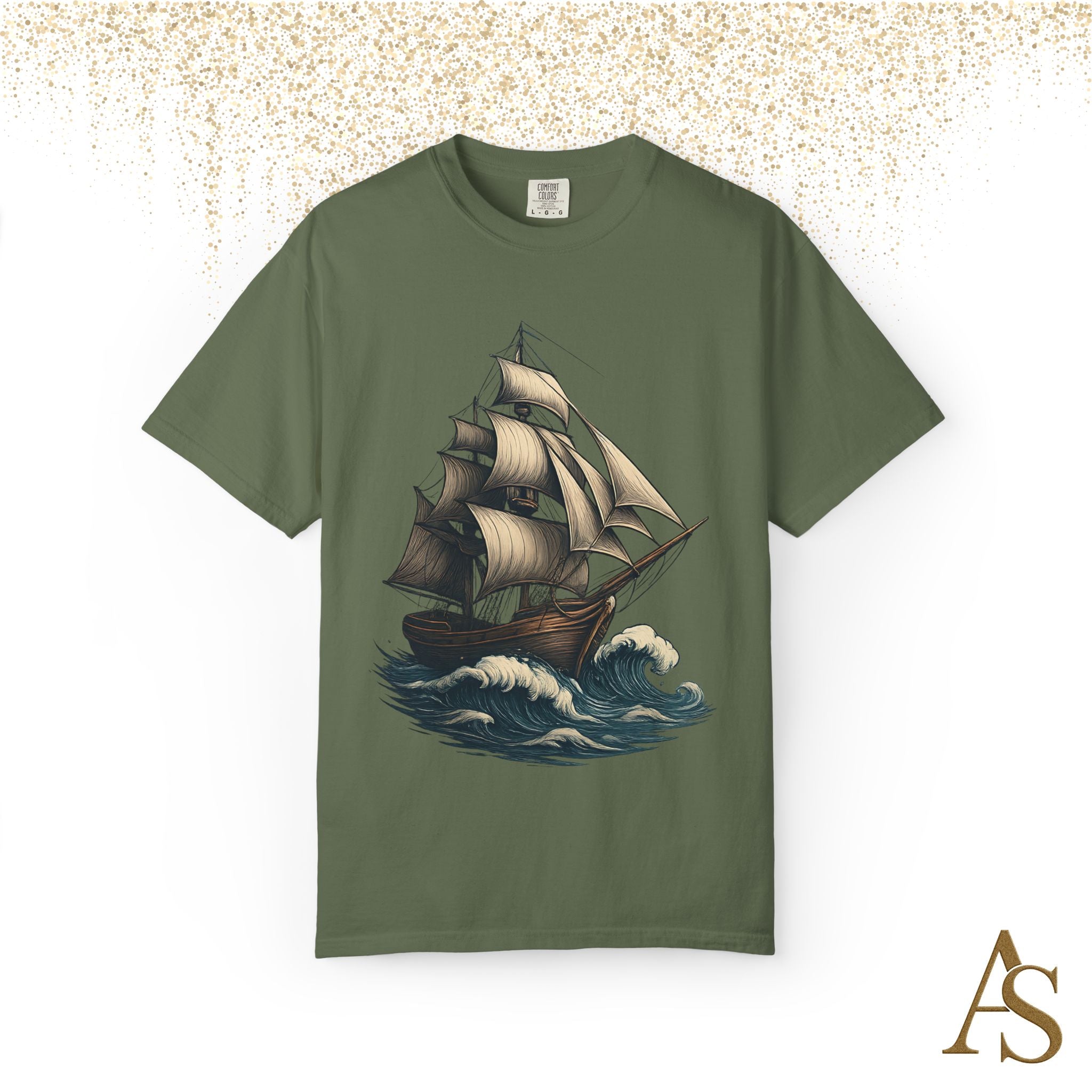 Timeless Voyage T-Shirt, Vintage Sailing Ship Graphic Tee, Nautical Ocean Adventure Shirt, Unisex Seafarer Gift
