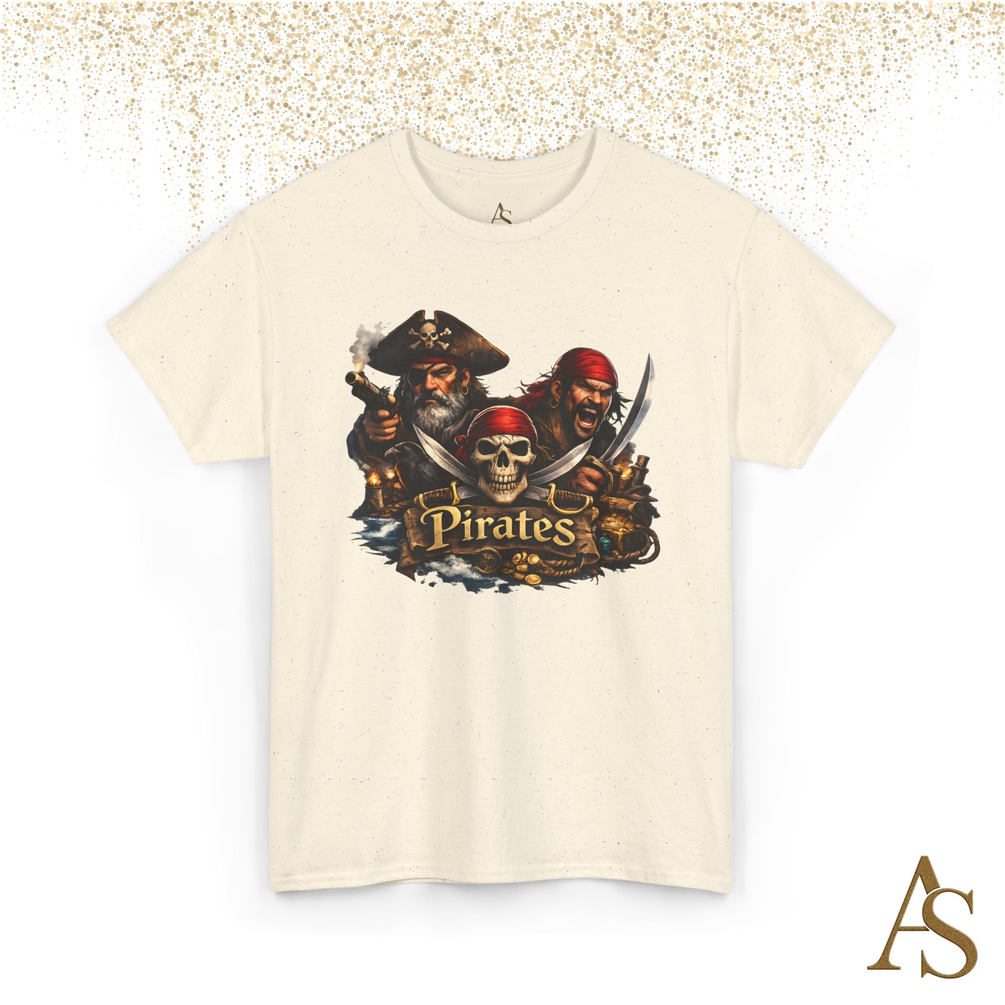 Pirate Skull T-Shirt Unisex Graphic Tee Vintage Pirate Crew Shirt Skull and Swords Nautical Shirt Gift for Pirate Lovers