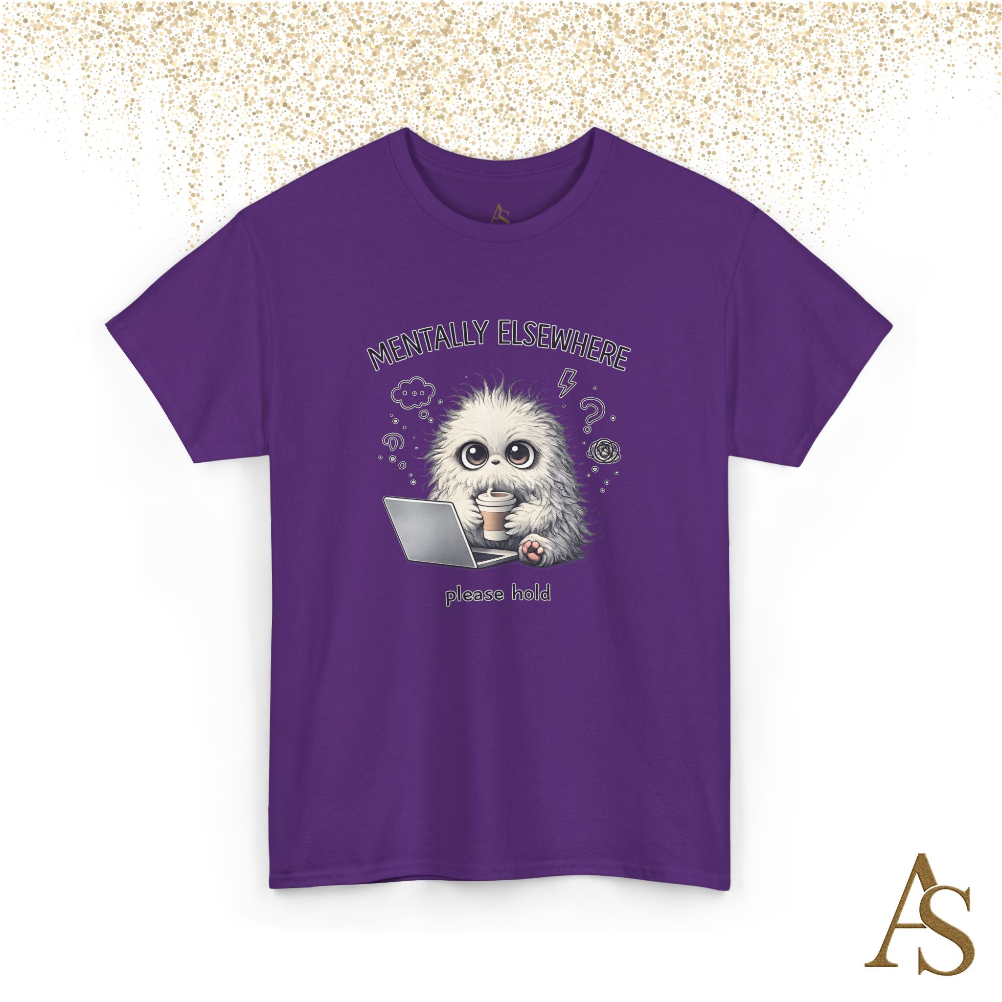 Mentally Elsewhere Sloth T-Shirt Funny Introvert Coffee Lover Graphic Tee