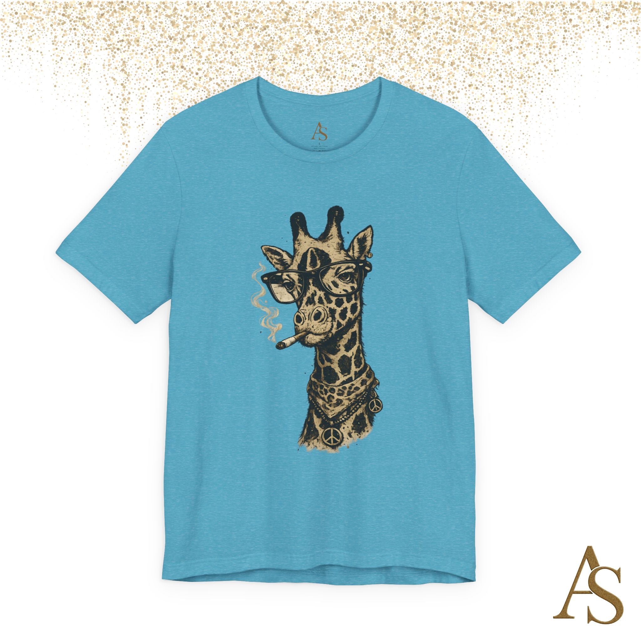 Funny Giraffe With Glasses T Shirt – Vintage Animal Graphic Tee – Funny Safari Shirt
