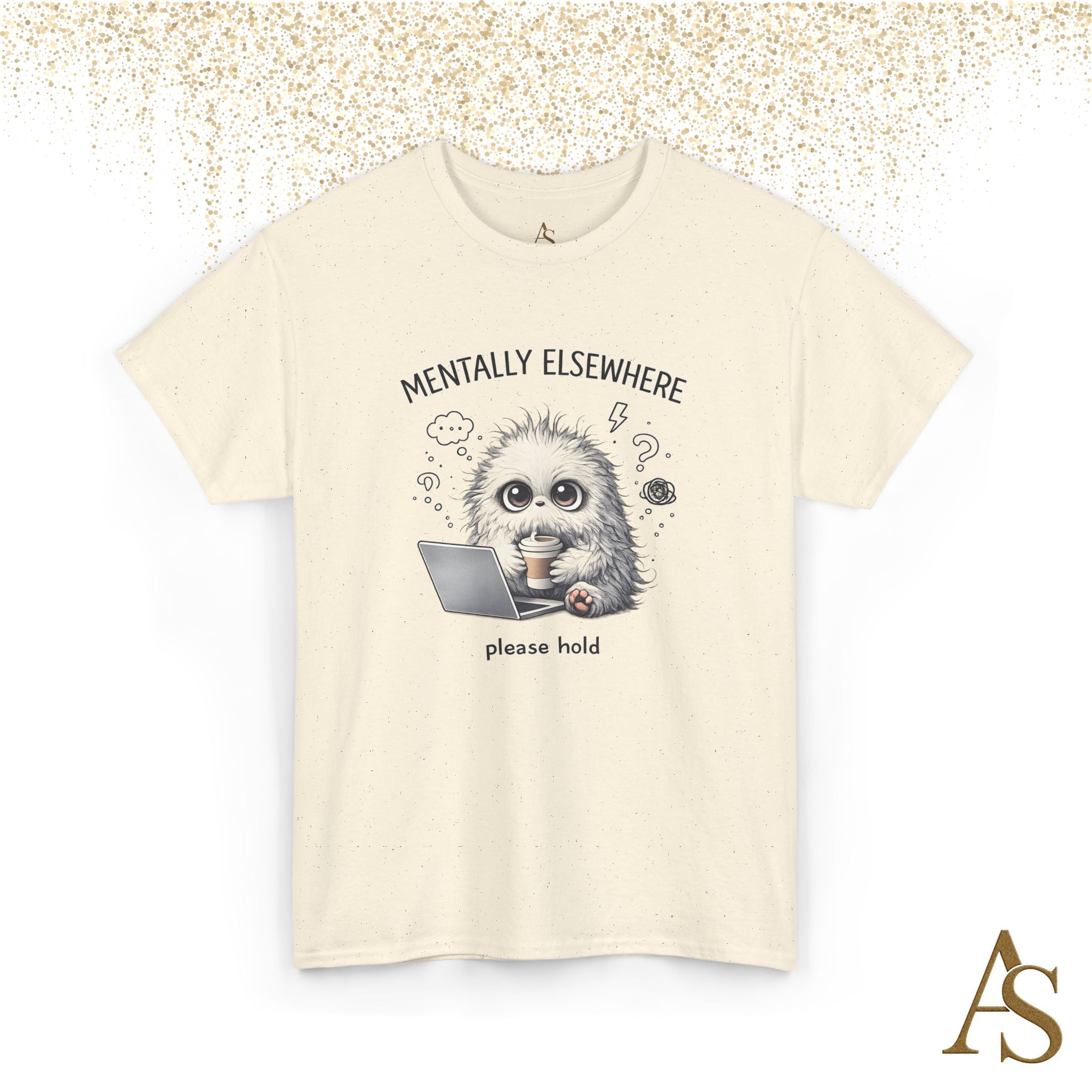 Mentally Elsewhere Sloth T-Shirt Funny Introvert Coffee Lover Graphic Tee