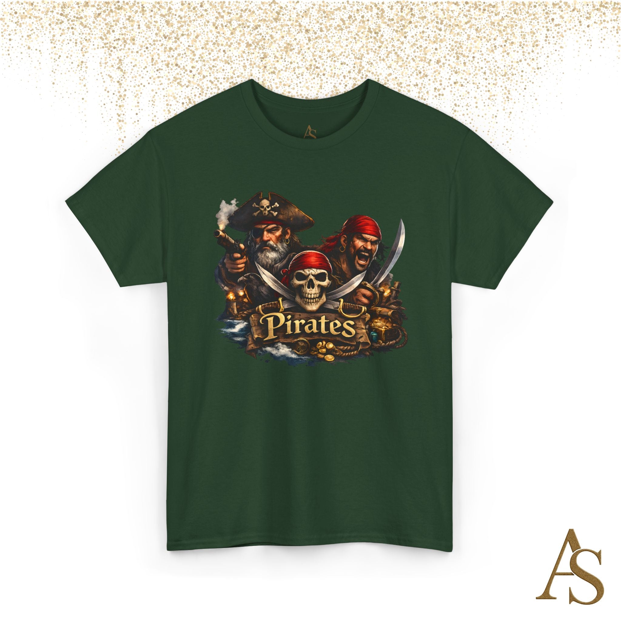 Pirate Skull T-Shirt Unisex Graphic Tee Vintage Pirate Crew Shirt Skull and Swords Nautical Shirt Gift for Pirate Lovers