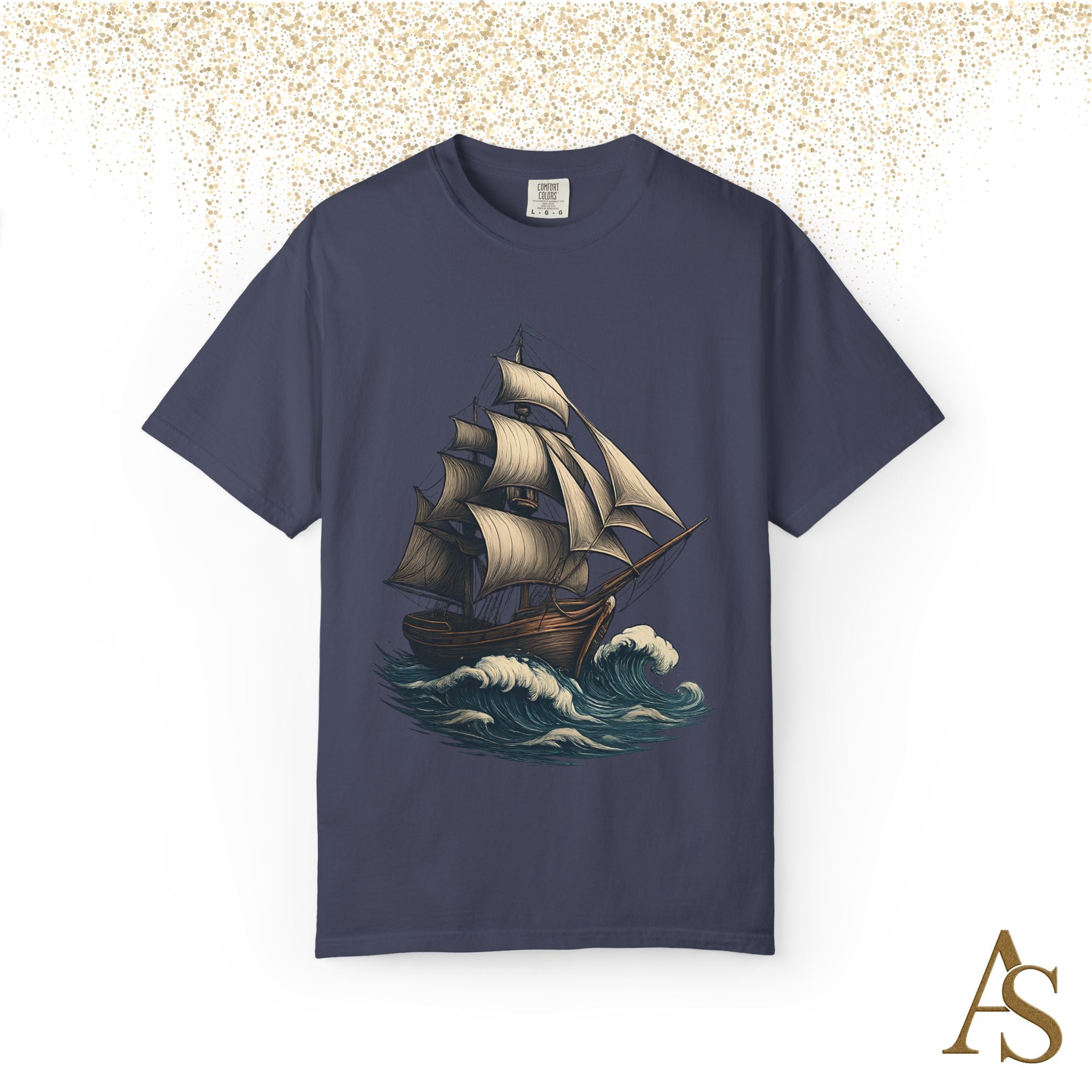 Timeless Voyage T-Shirt, Vintage Sailing Ship Graphic Tee, Nautical Ocean Adventure Shirt, Unisex Seafarer Gift