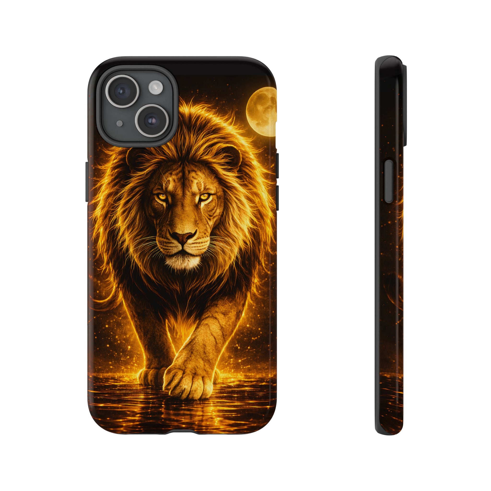 Golden Lion Phone Case Luxury Wild Cat Design