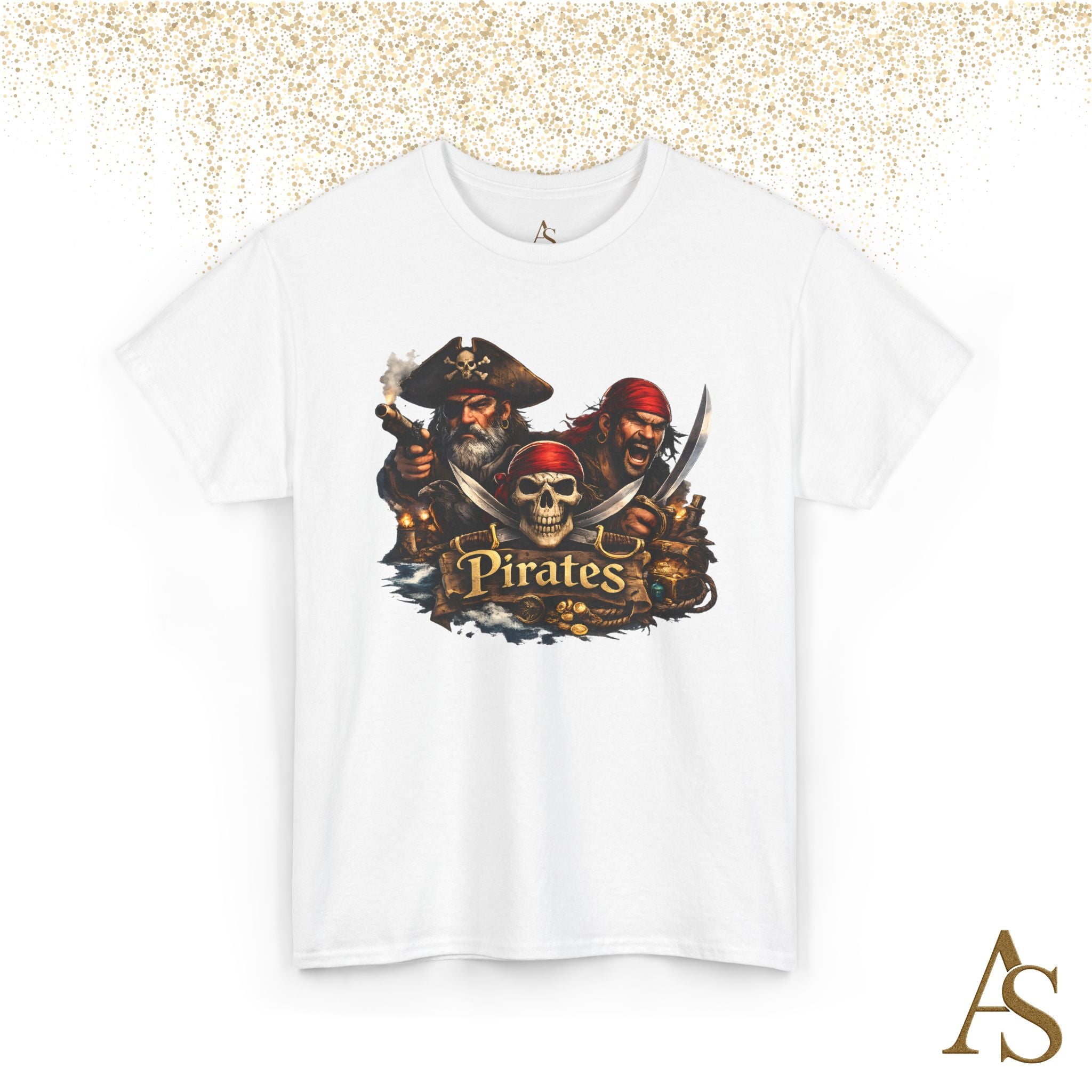 Pirate Skull T-Shirt Unisex Graphic Tee Vintage Pirate Crew Shirt Skull and Swords Nautical Shirt Gift for Pirate Lovers
