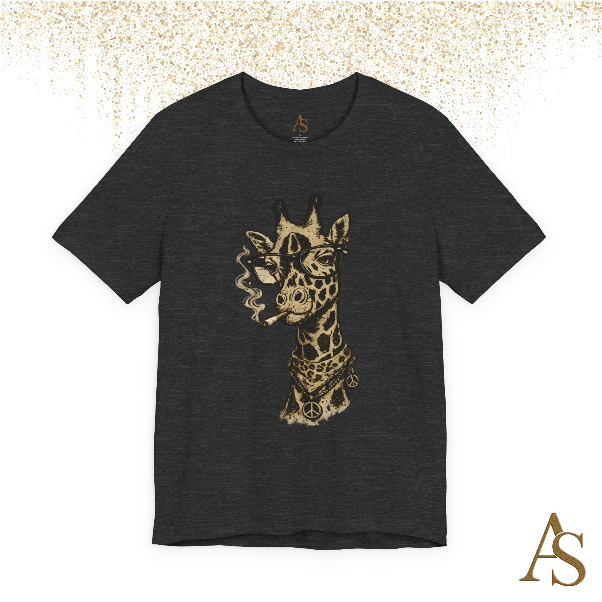 Funny Giraffe With Glasses T Shirt – Vintage Animal Graphic Tee – Funny Safari Shirt