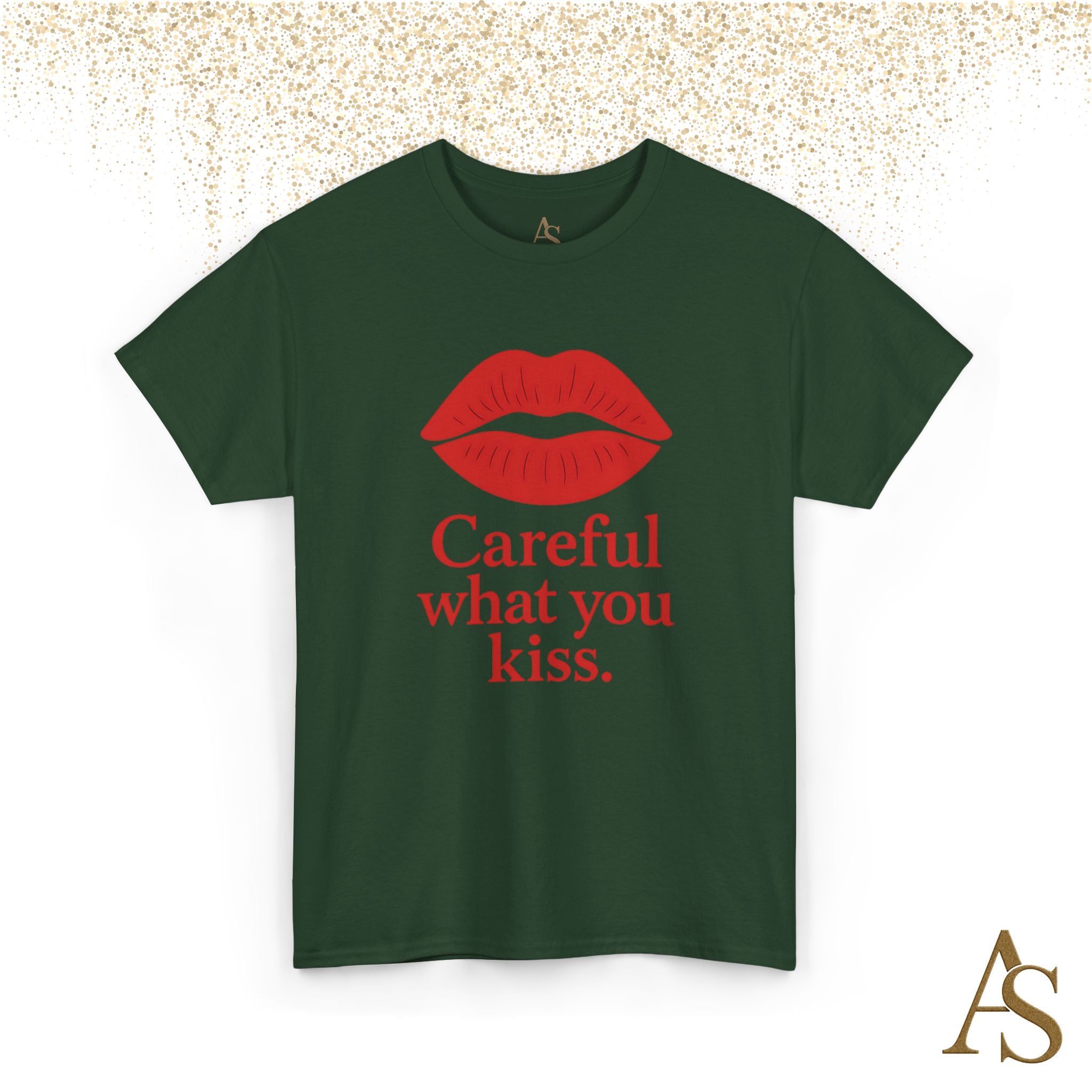 Careful What You Kiss Red Lips T Shirt Funny Graphic Tee Flirty Lips Shirt Unisex