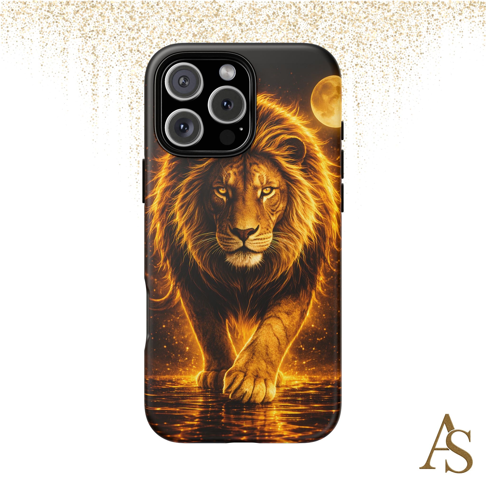 Golden Lion Phone Case Luxury Wild Cat Design