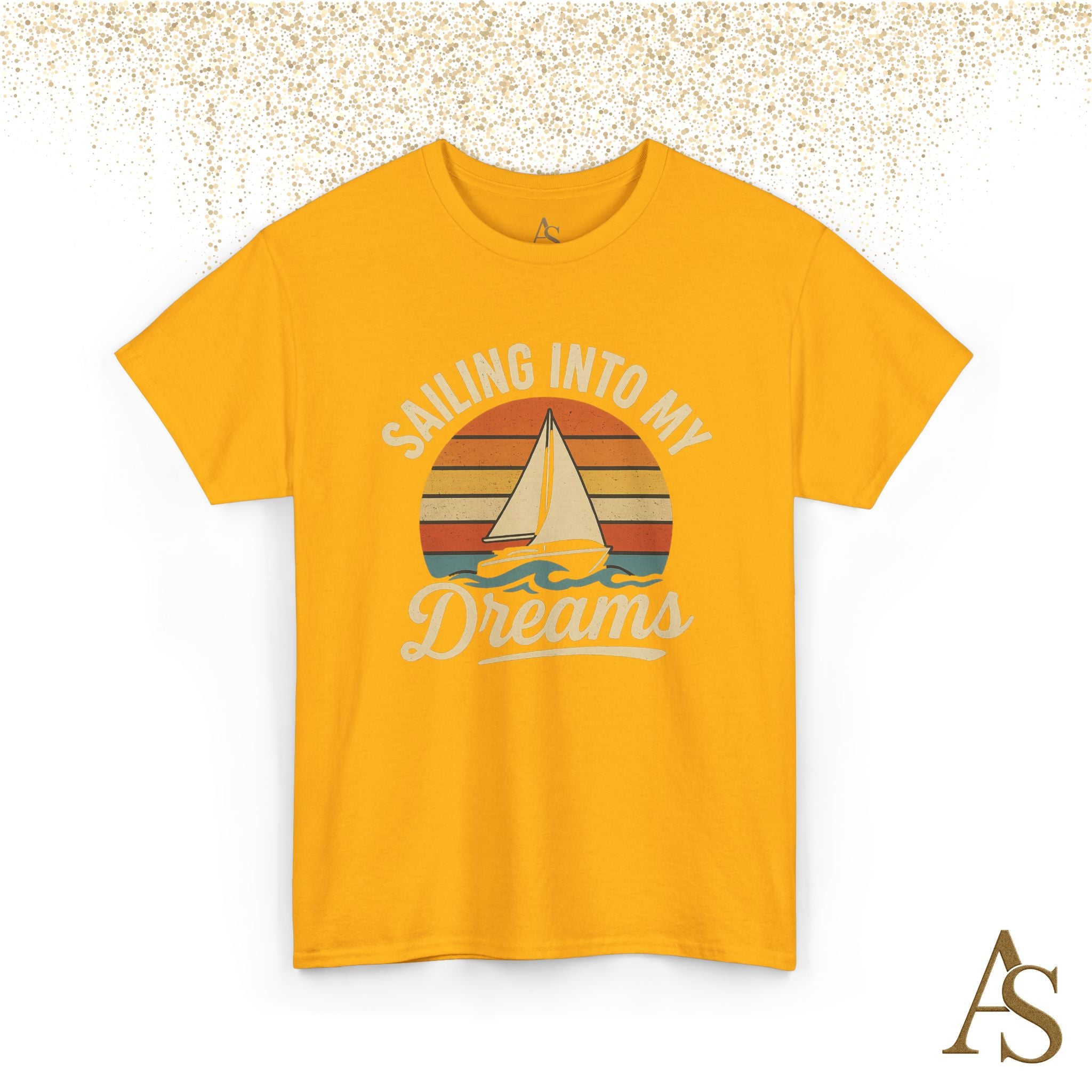Vintage Sailboat Sunset T Shirt Sailing Into My Dreams Nautical Ocean Graphic Tee
