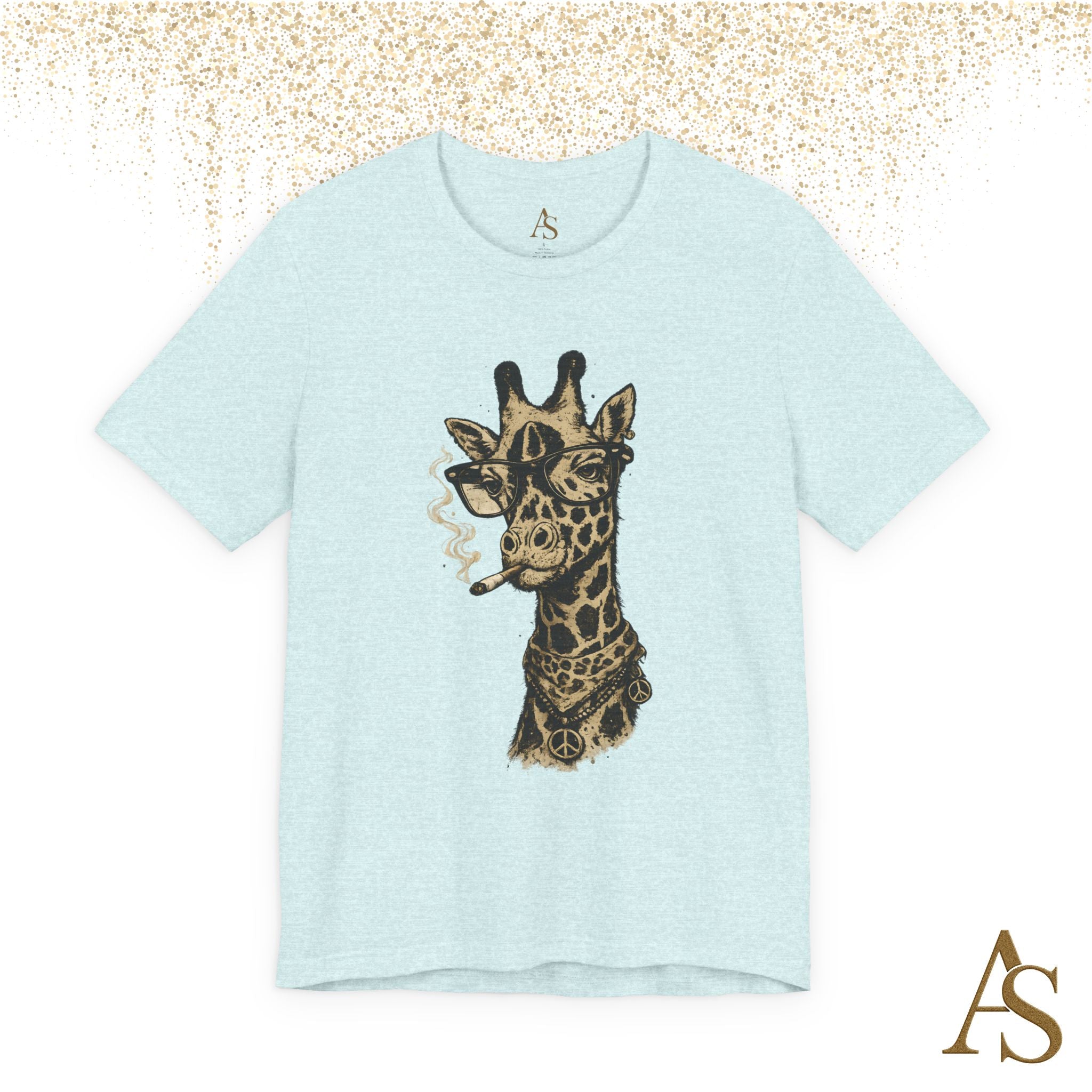 Funny Giraffe With Glasses T Shirt – Vintage Animal Graphic Tee – Funny Safari Shirt