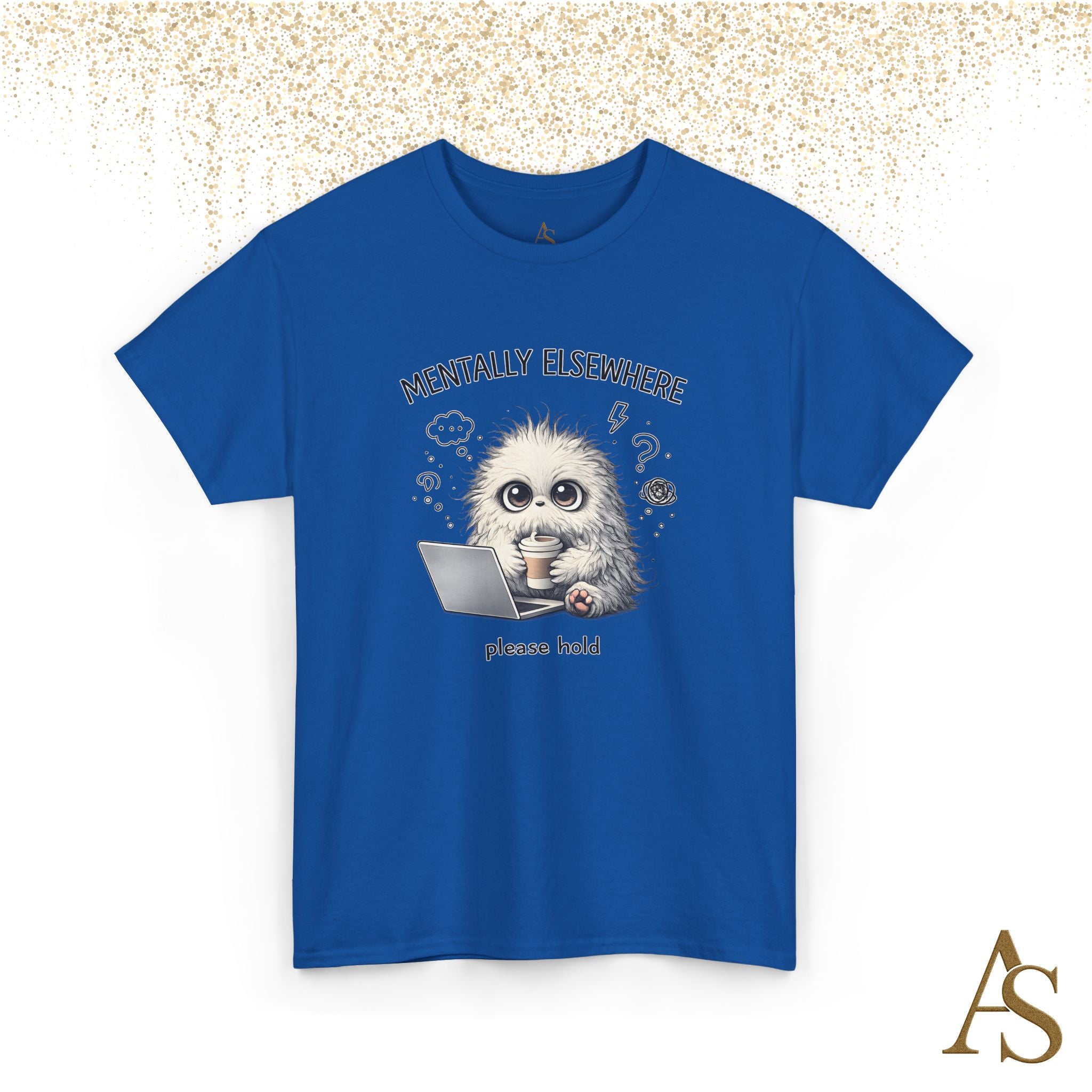Mentally Elsewhere Sloth T-Shirt Funny Introvert Coffee Lover Graphic Tee