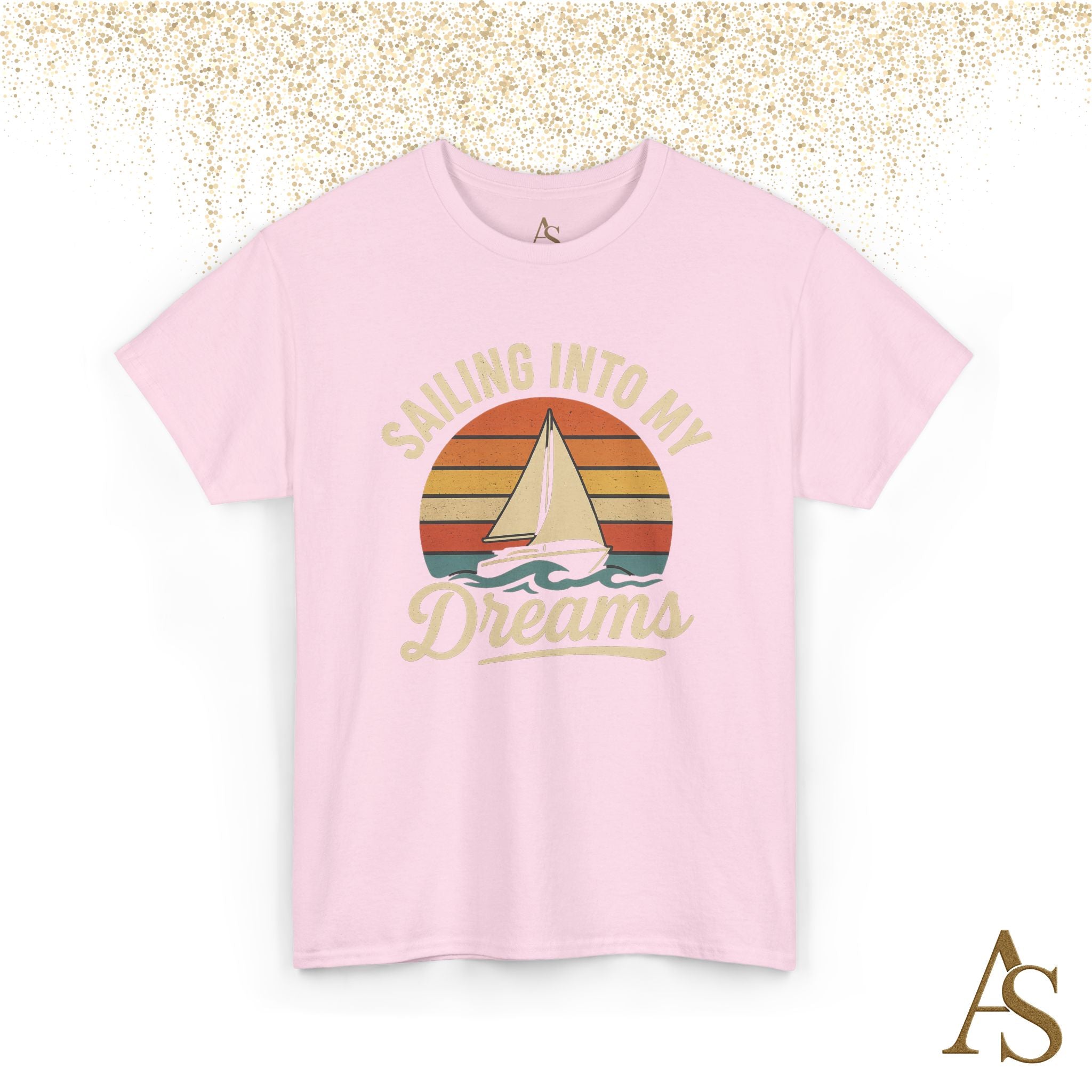 Vintage Sailboat Sunset T Shirt Sailing Into My Dreams Nautical Ocean Graphic Tee
