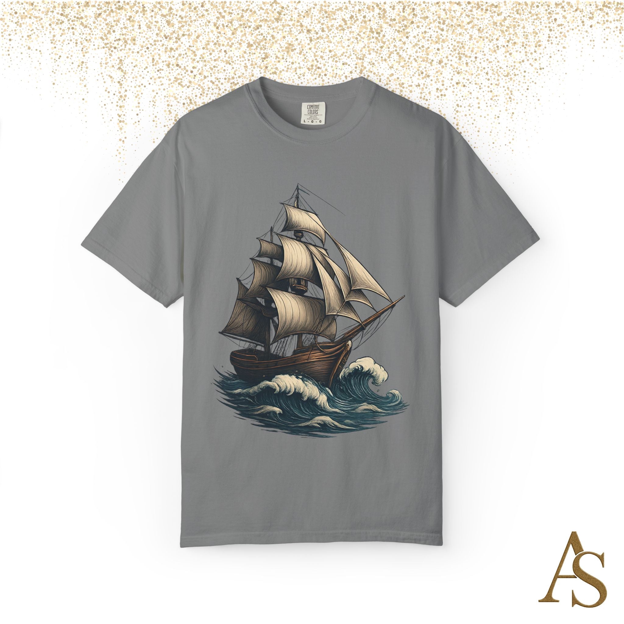 Timeless Voyage T-Shirt, Vintage Sailing Ship Graphic Tee, Nautical Ocean Adventure Shirt, Unisex Seafarer Gift