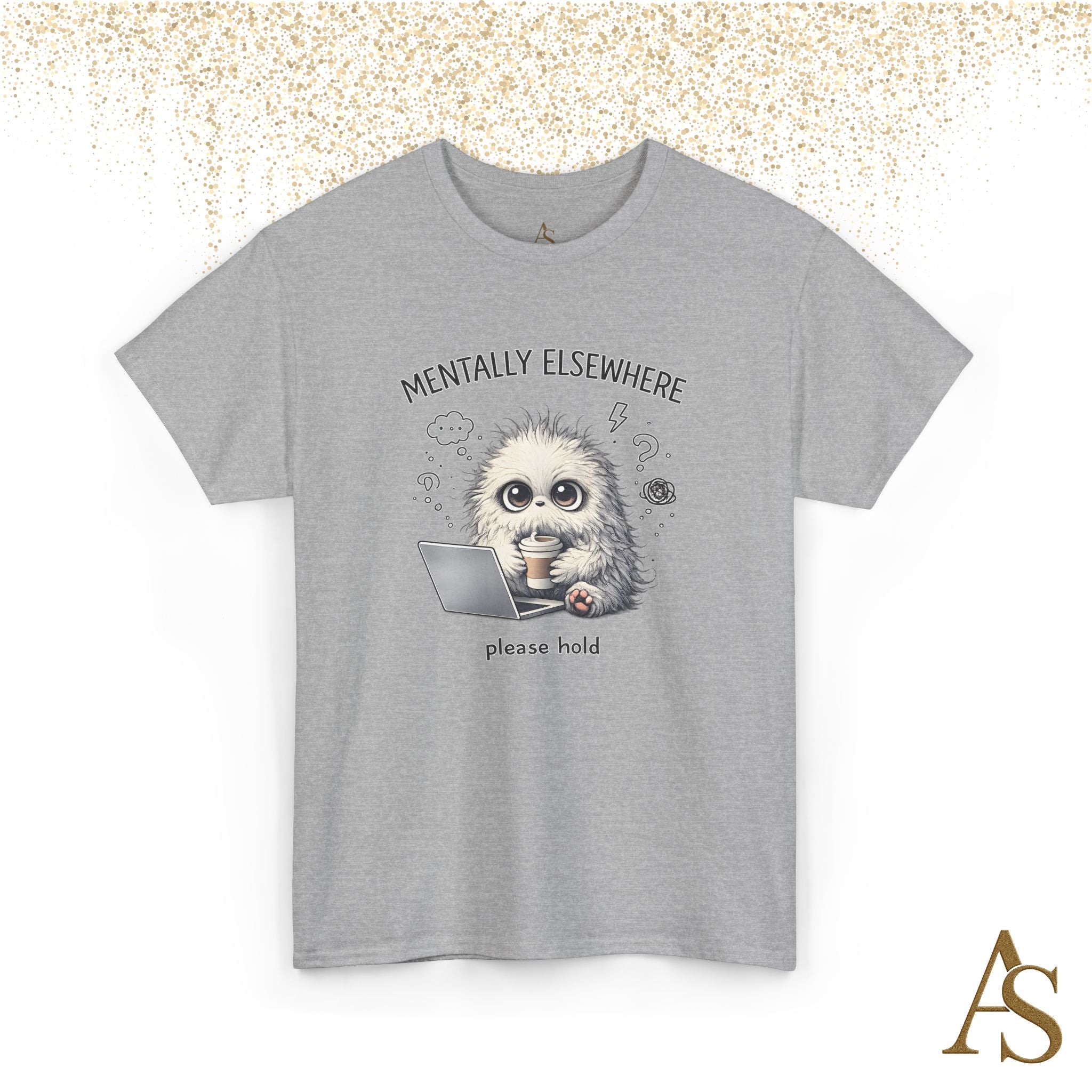 Mentally Elsewhere Sloth T-Shirt Funny Introvert Coffee Lover Graphic Tee