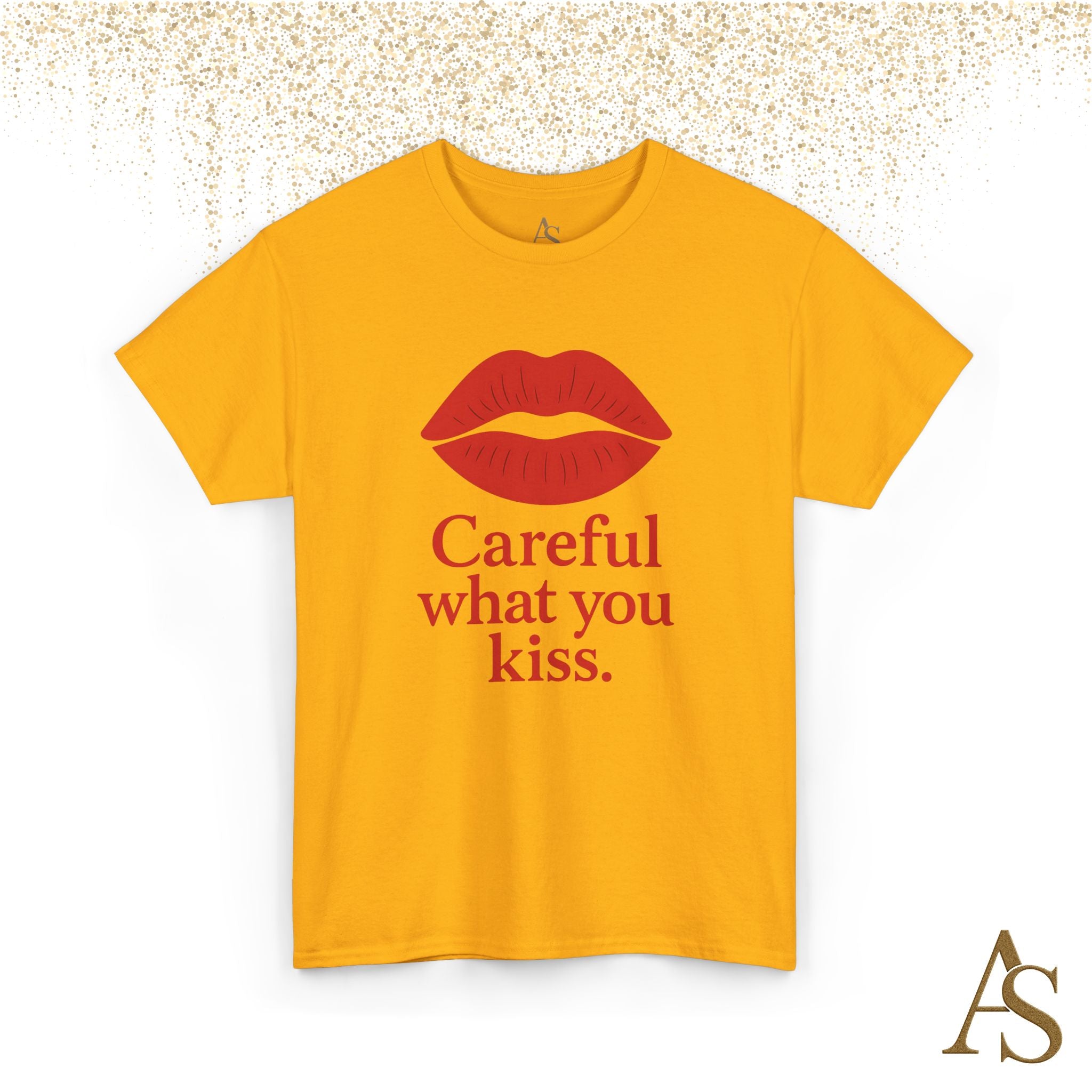 Careful What You Kiss Red Lips T Shirt Funny Graphic Tee Flirty Lips Shirt Unisex