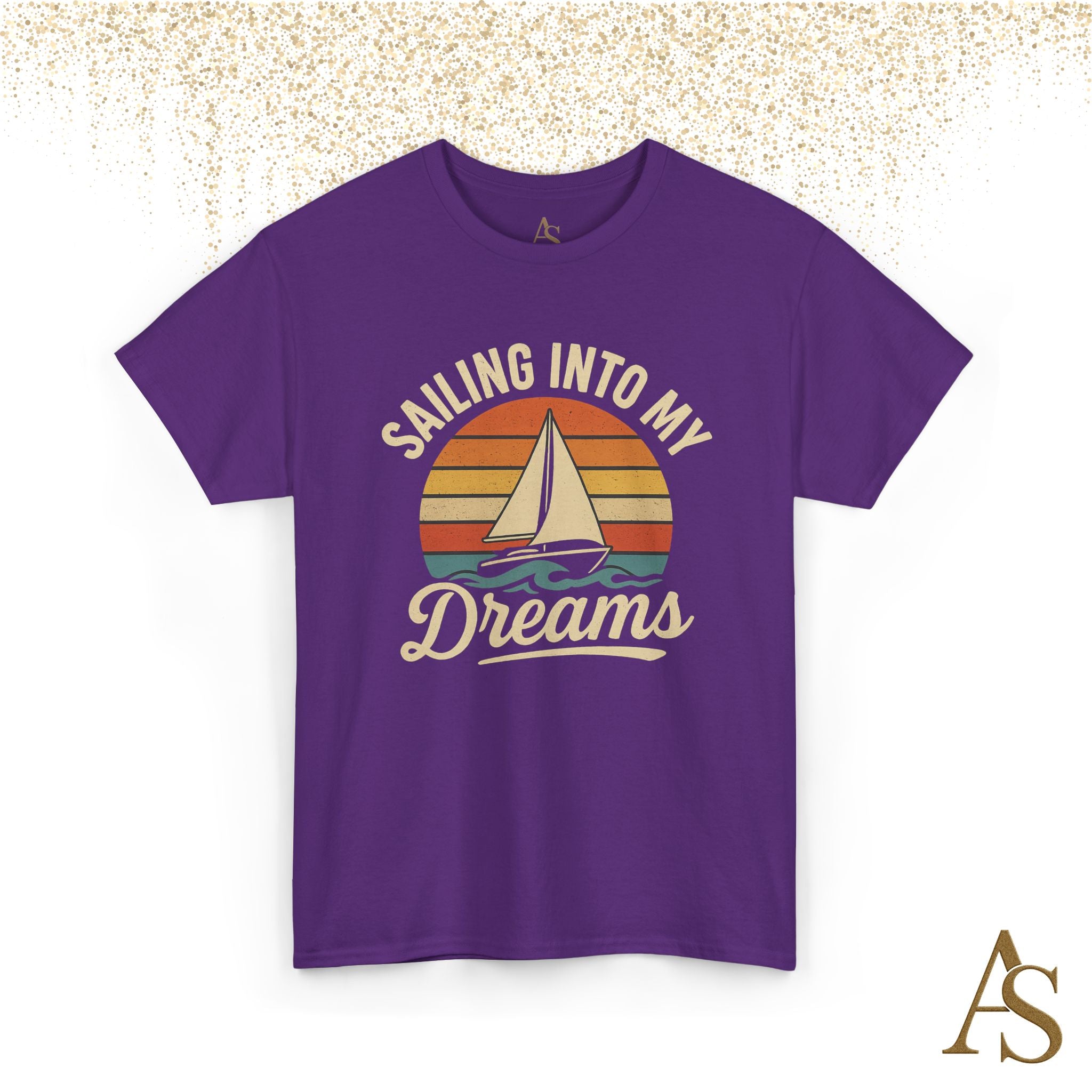 Vintage Sailboat Sunset T Shirt Sailing Into My Dreams Nautical Ocean Graphic Tee