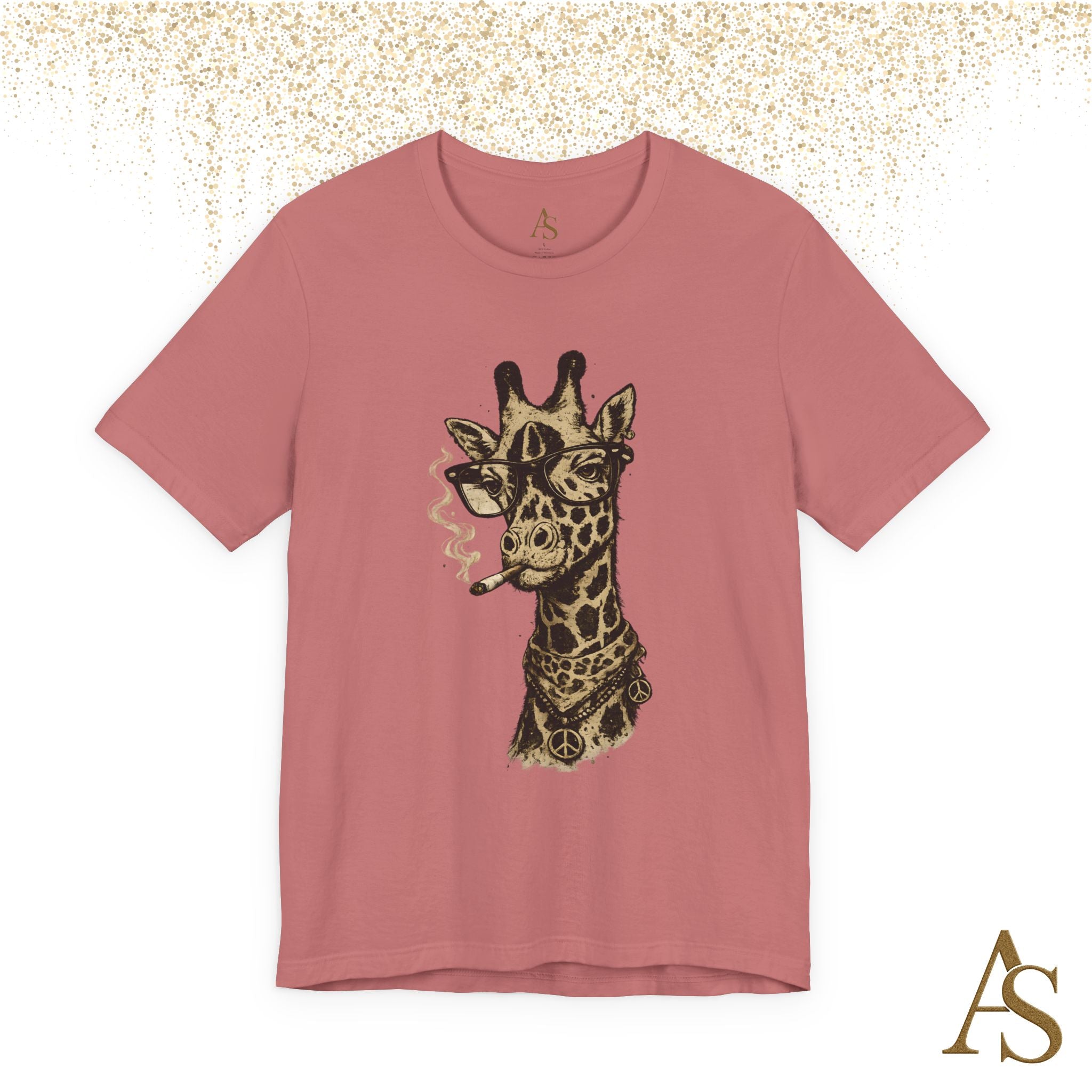 Funny Giraffe With Glasses T Shirt – Vintage Animal Graphic Tee – Funny Safari Shirt