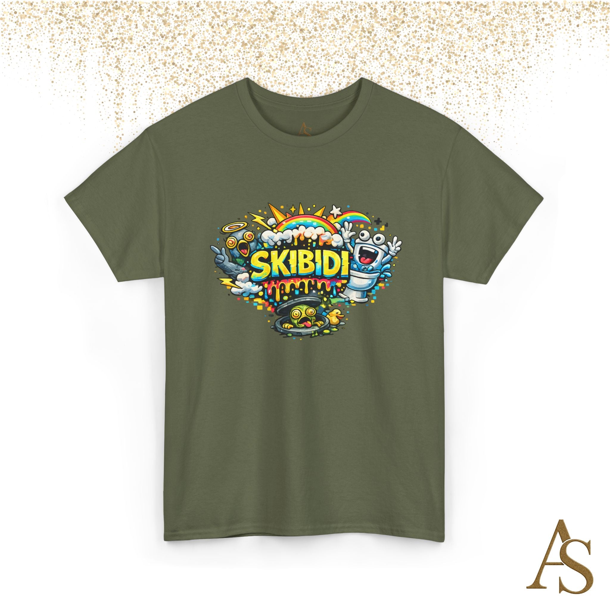 Skibidi Meme Graphic T Shirt Funny Viral Cartoon Streetwear Tee Unisex