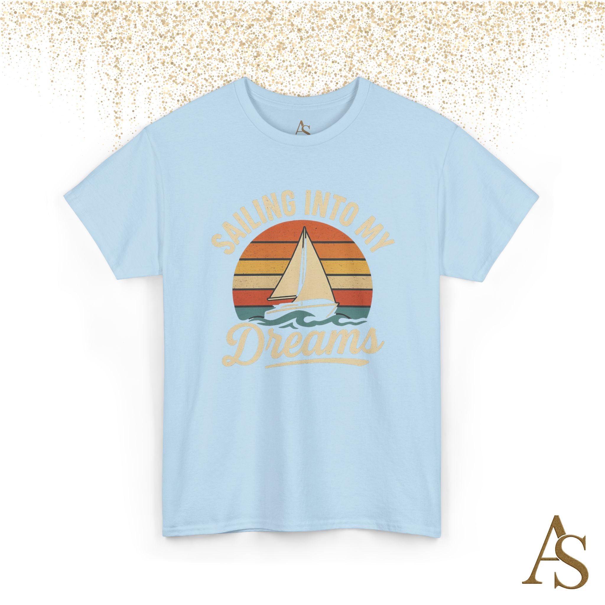 Vintage Sailboat Sunset T Shirt Sailing Into My Dreams Nautical Ocean Graphic Tee