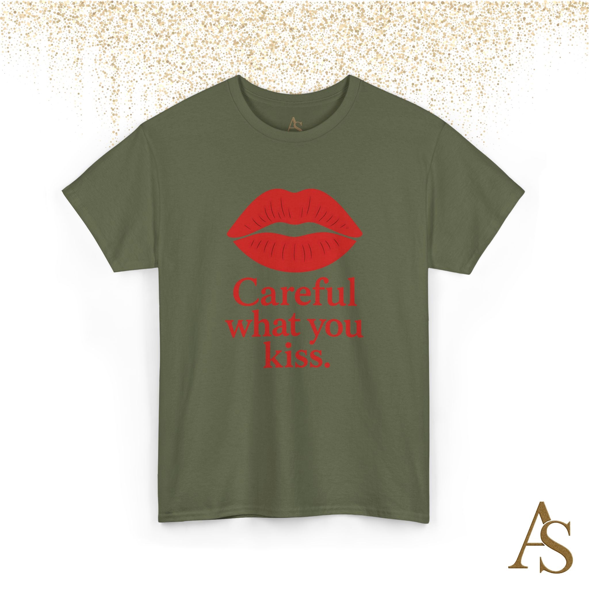 Careful What You Kiss Red Lips T Shirt Funny Graphic Tee Flirty Lips Shirt Unisex