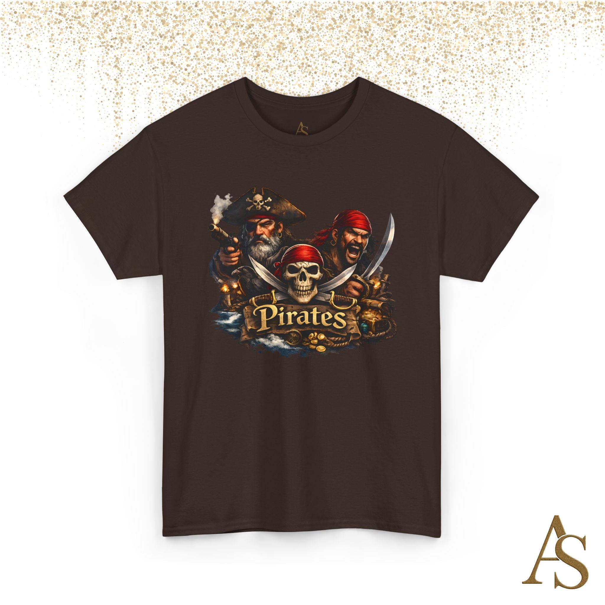 Pirate Skull T-Shirt Unisex Graphic Tee Vintage Pirate Crew Shirt Skull and Swords Nautical Shirt Gift for Pirate Lovers