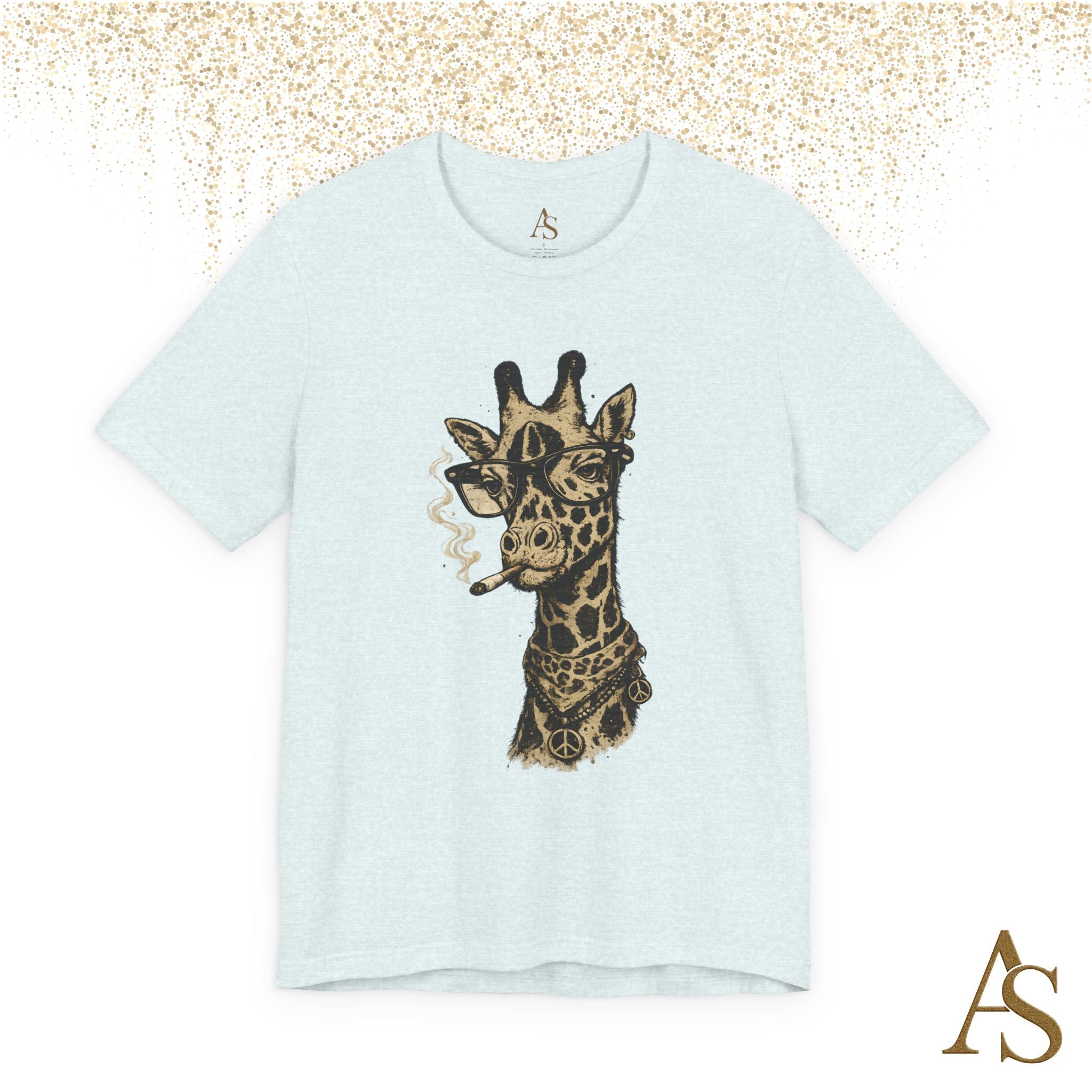 Funny Giraffe With Glasses T Shirt – Vintage Animal Graphic Tee – Funny Safari Shirt