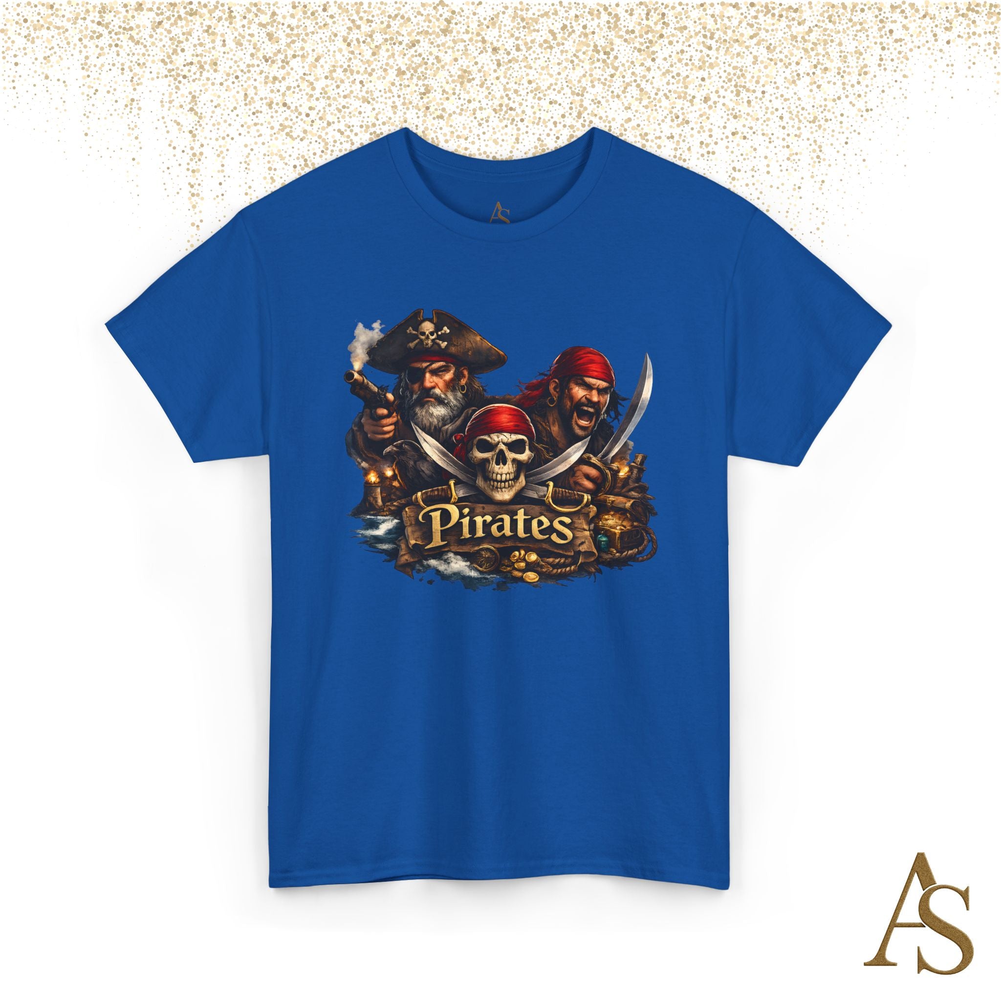 Pirate Skull T-Shirt Unisex Graphic Tee Vintage Pirate Crew Shirt Skull and Swords Nautical Shirt Gift for Pirate Lovers