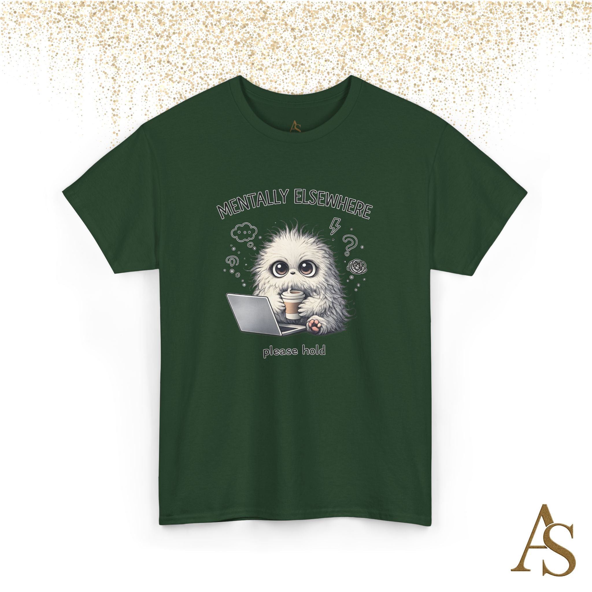 Mentally Elsewhere Sloth T-Shirt Funny Introvert Coffee Lover Graphic Tee