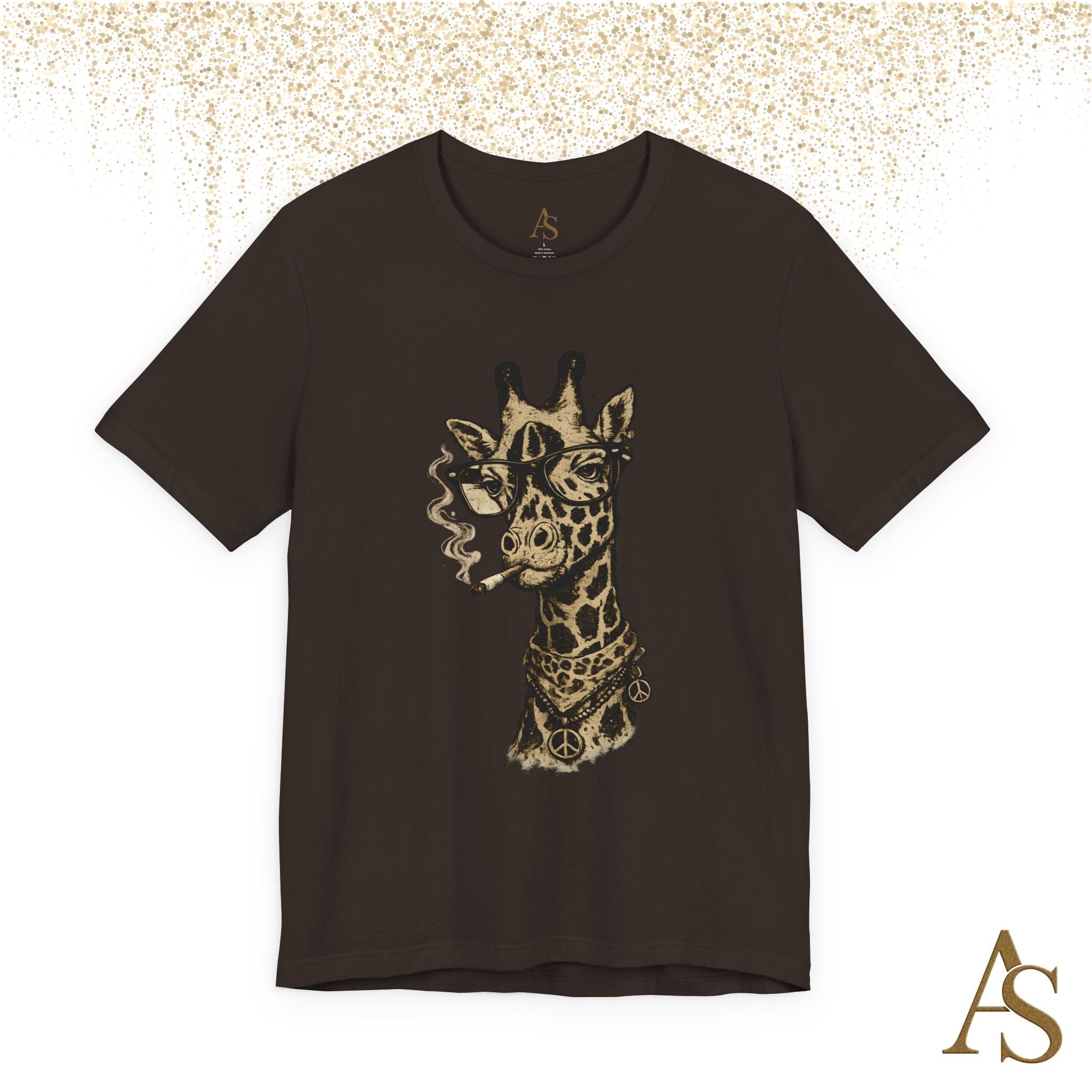 Funny Giraffe With Glasses T Shirt – Vintage Animal Graphic Tee – Funny Safari Shirt