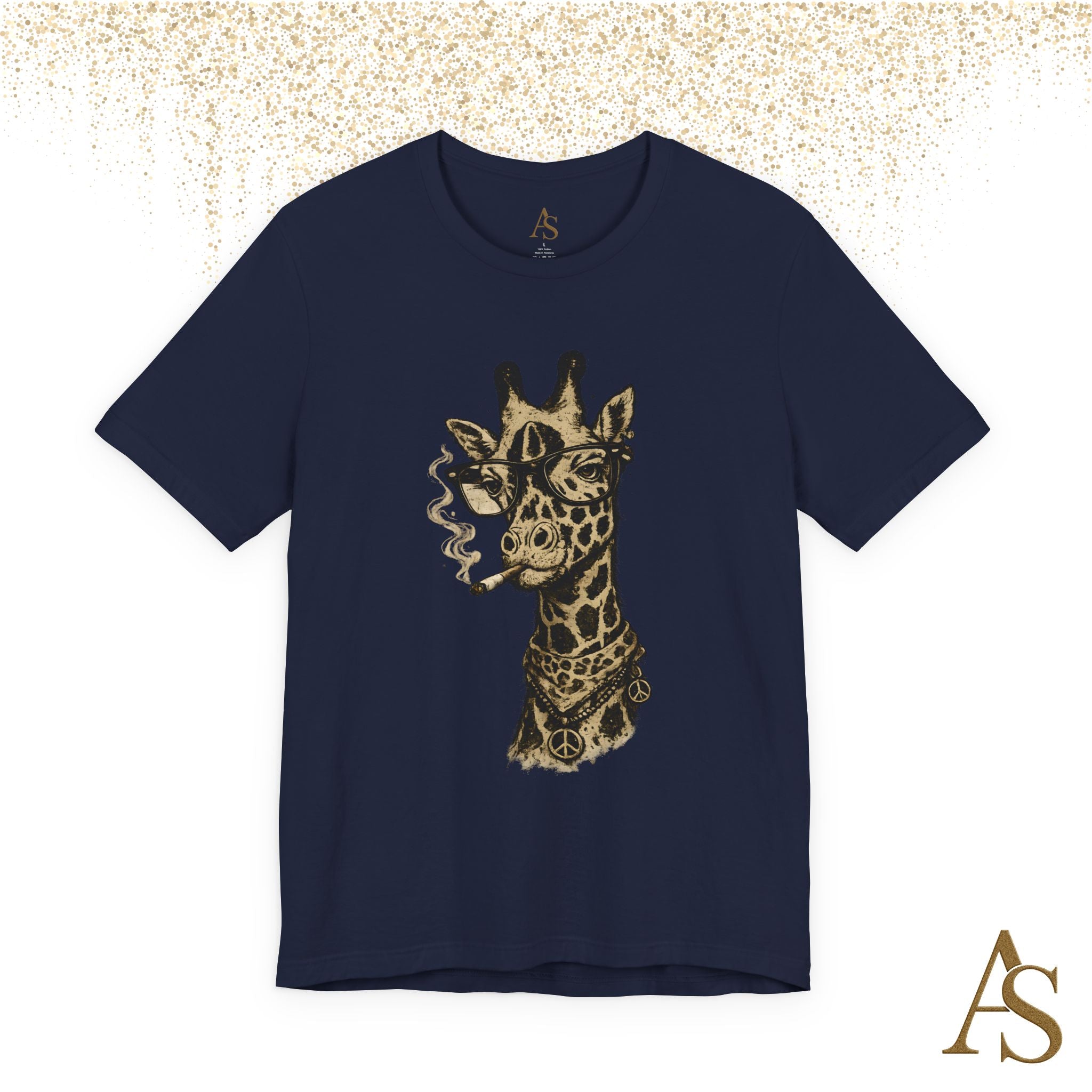 Funny Giraffe With Glasses T Shirt – Vintage Animal Graphic Tee – Funny Safari Shirt