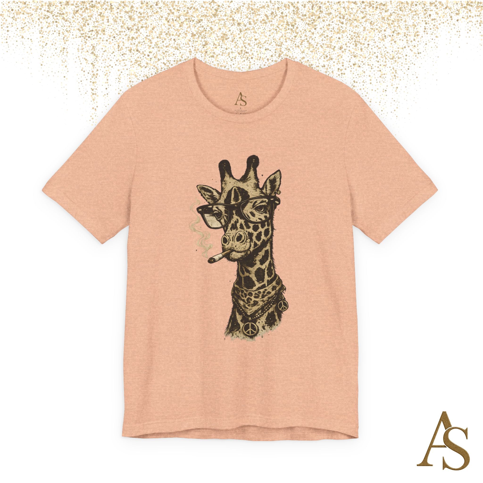 Funny Giraffe With Glasses T Shirt – Vintage Animal Graphic Tee – Funny Safari Shirt