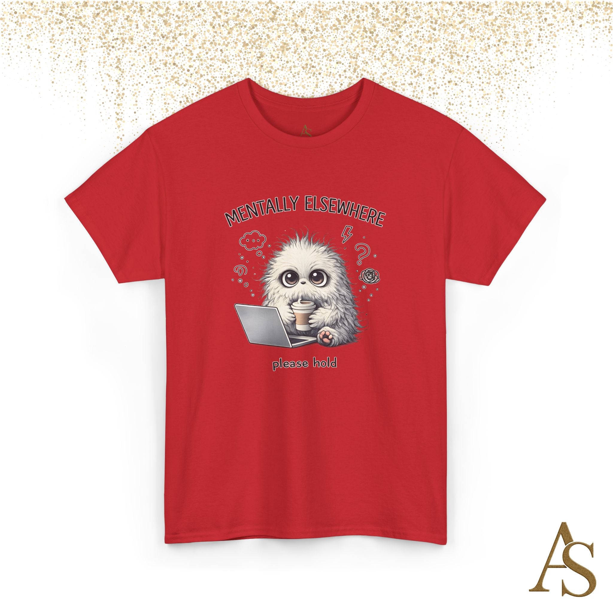 Mentally Elsewhere Sloth T-Shirt Funny Introvert Coffee Lover Graphic Tee