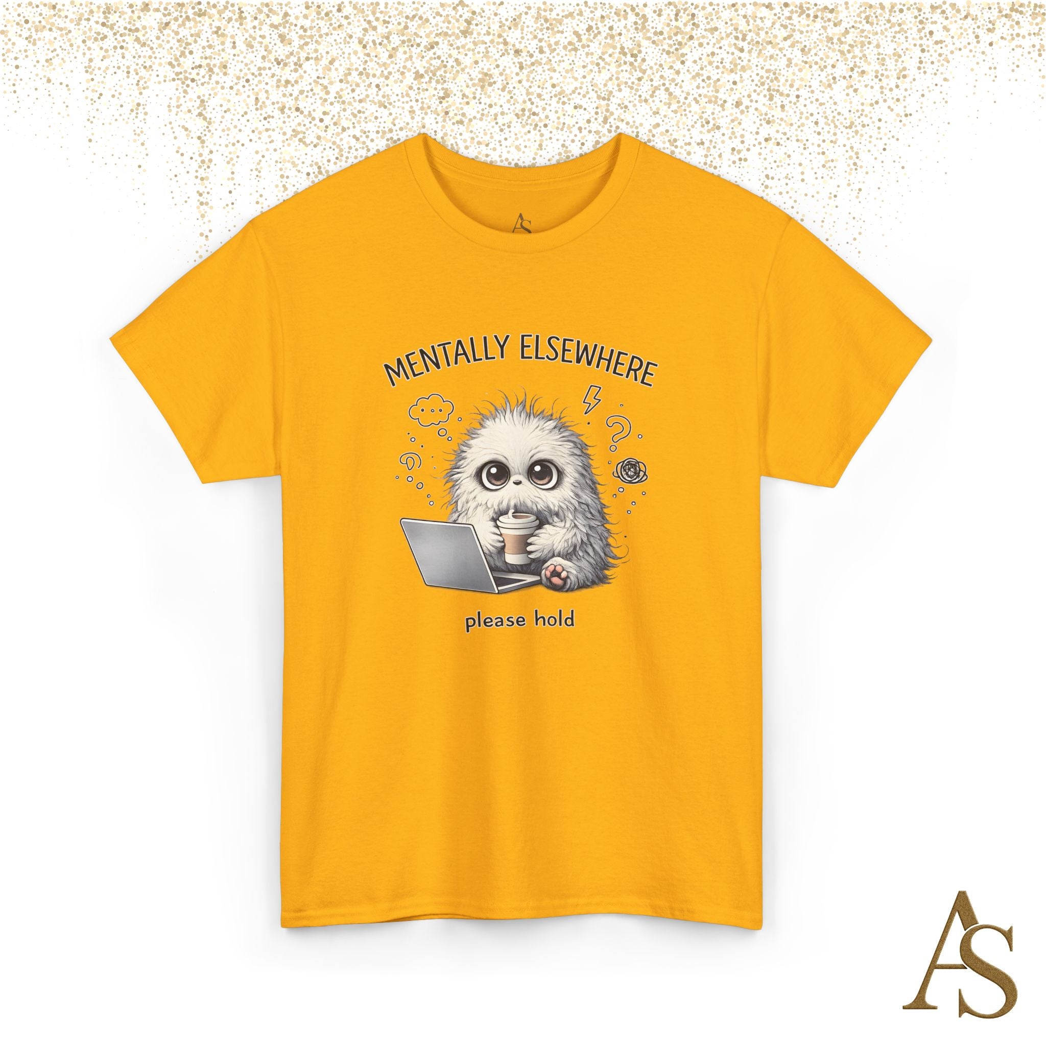 Mentally Elsewhere Sloth T-Shirt Funny Introvert Coffee Lover Graphic Tee