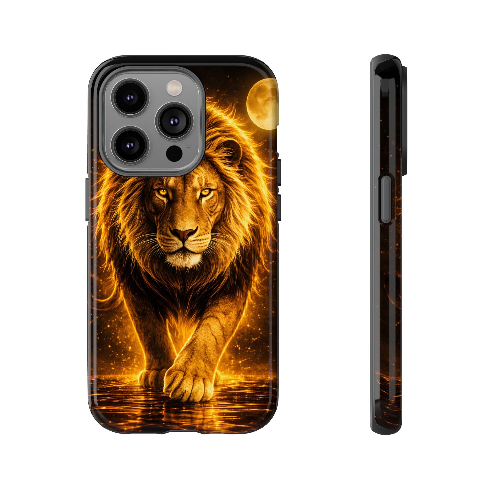 Golden Lion Phone Case Luxury Wild Cat Design