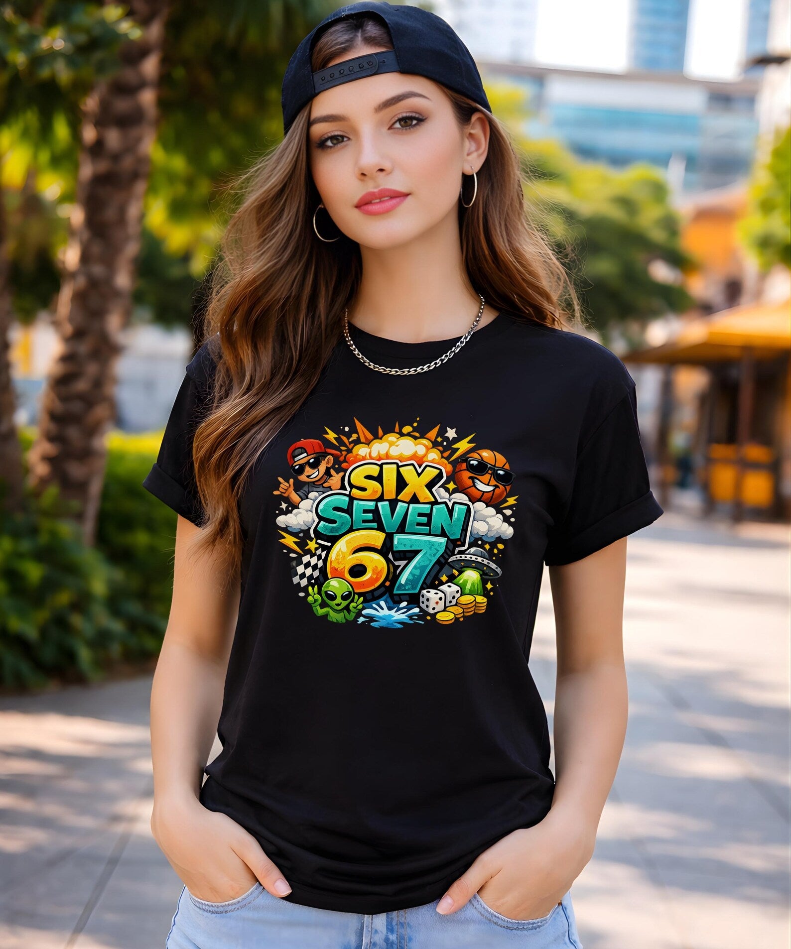 Six Seven 67 Graphic T Shirt Viral Meme Gaming Streetwear Funny Gen Z Shirt Unisex
