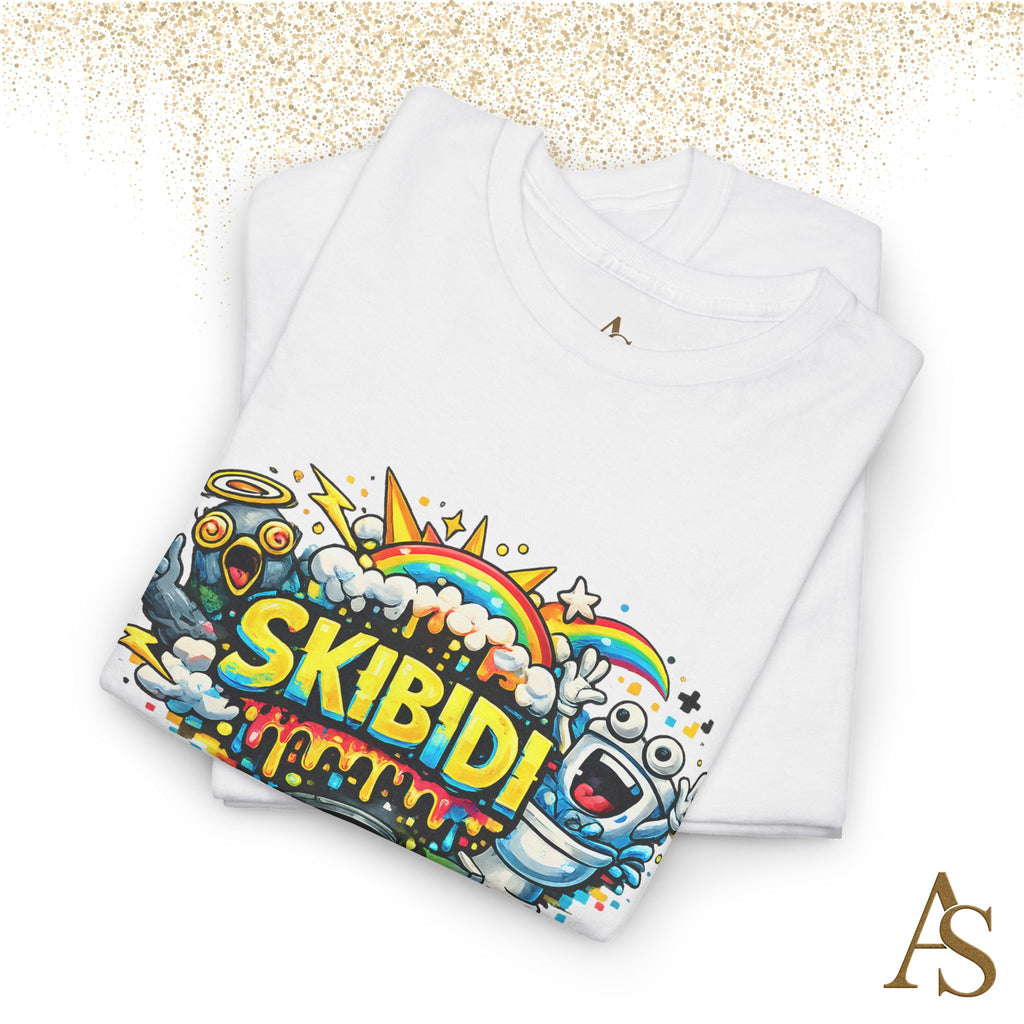 Skibidi Meme Graphic T Shirt Funny Viral Cartoon Streetwear Tee Unisex