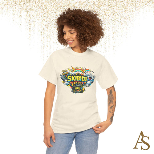 Skibidi Meme Graphic T Shirt Funny Viral Cartoon Streetwear Tee Unisex