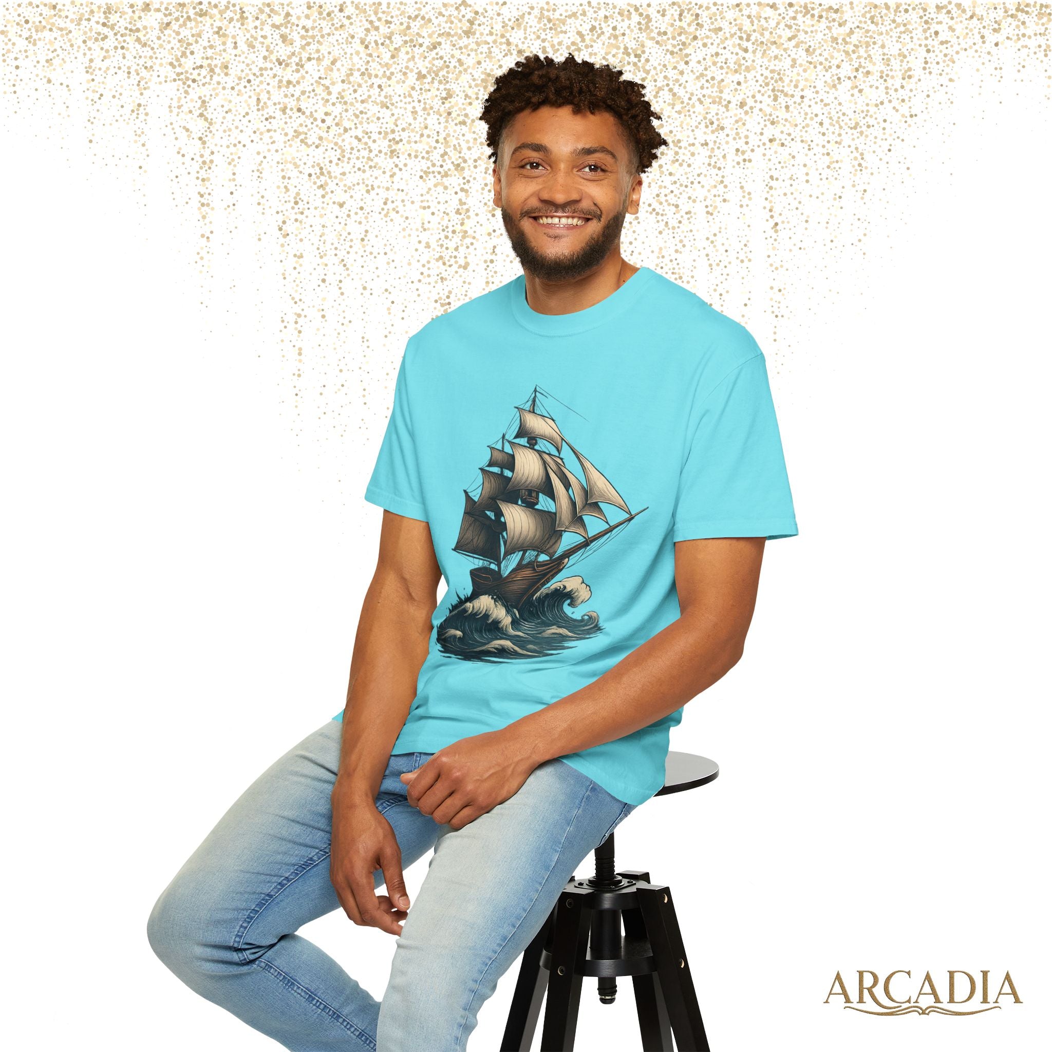 Timeless Voyage T-Shirt, Vintage Sailing Ship Graphic Tee, Nautical Ocean Adventure Shirt, Unisex Seafarer Gift