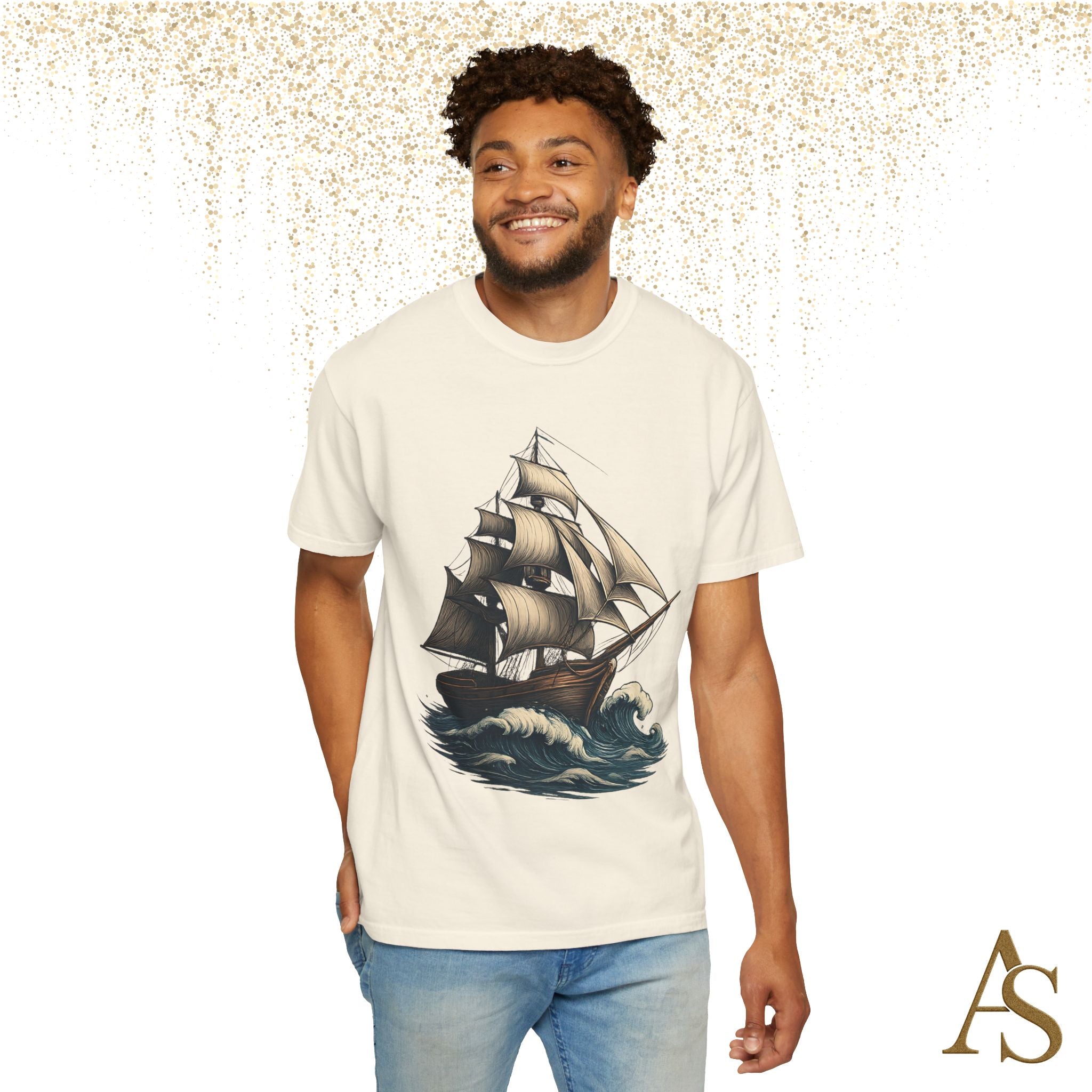 Timeless Voyage T-Shirt, Vintage Sailing Ship Graphic Tee, Nautical Ocean Adventure Shirt, Unisex Seafarer Gift