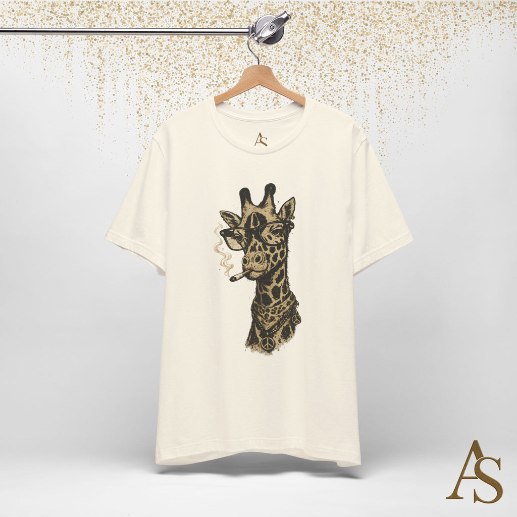 Funny Giraffe With Glasses T Shirt – Vintage Animal Graphic Tee – Funny Safari Shirt